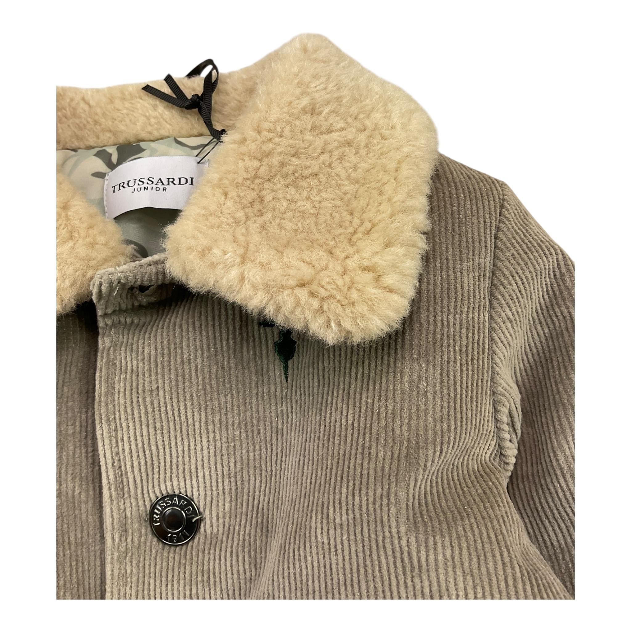 TRUSSARDI giubbino tinta unita in camoscio Beige per Neonato TIA25137GB BEIGE TRUSSARDI