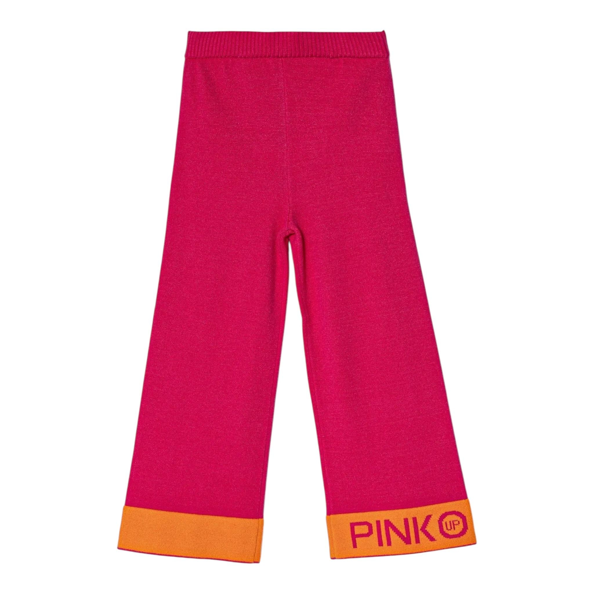 PINKO leggins in maglia tinta unita con stampa Fuxia per Bambina F4PIBGPA129 FUXIA PINKO