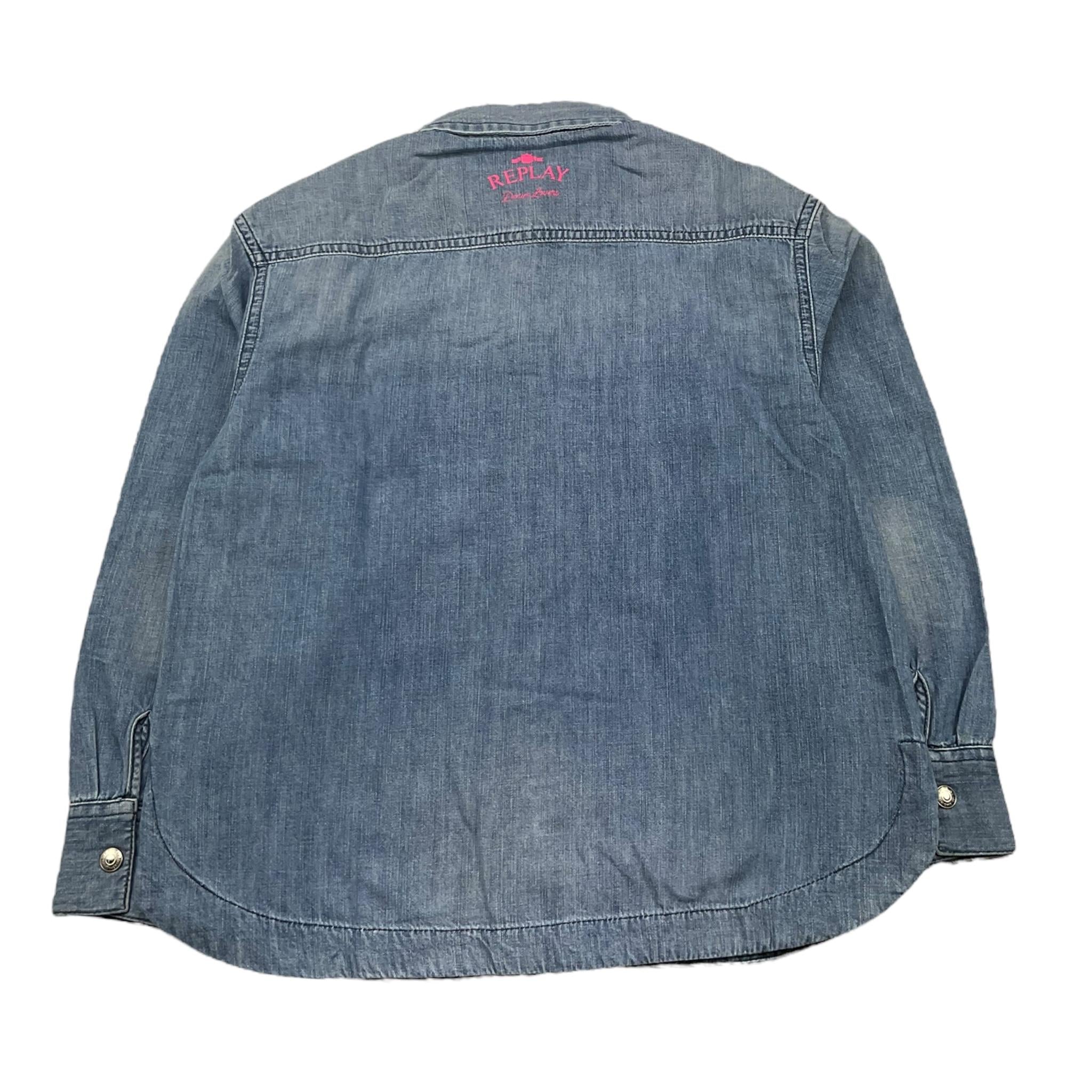 REPLAY camicia in denim tinta unita manica lunga Azzurro per Bambina SG1078 AZZURRO REPLAY