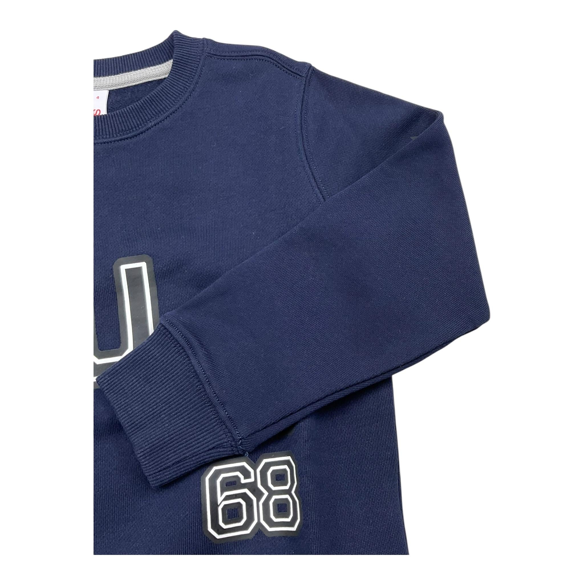 SUN68 felpa chiusa girocollo tinta unita con logo Blu per Bambino F44320 BLU SUN68