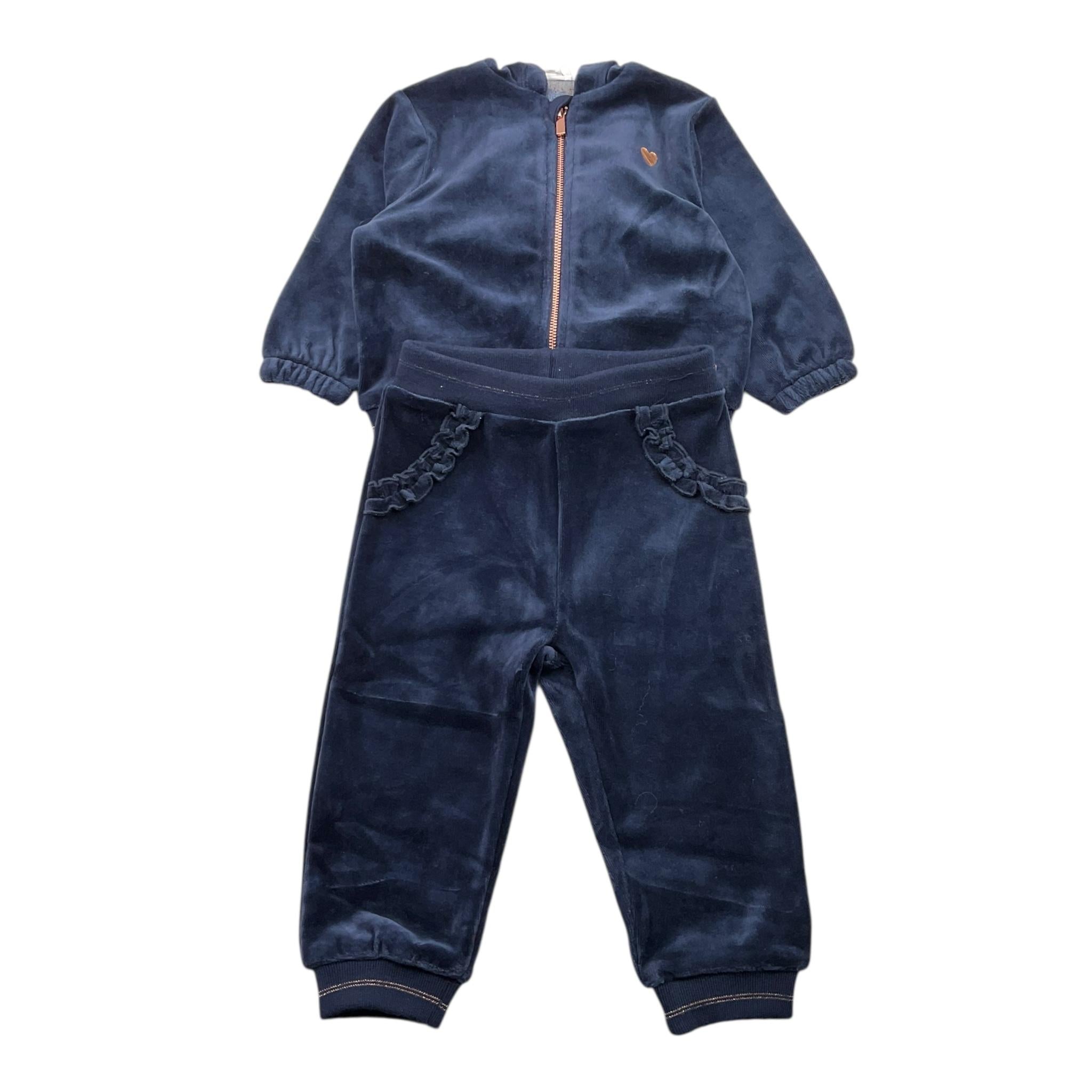 CARRE'MENT BEAU completo 2pz felpa-pantalone tinta unita Blu per Neonata Y08096 BLU CARRE'MENT BEAU