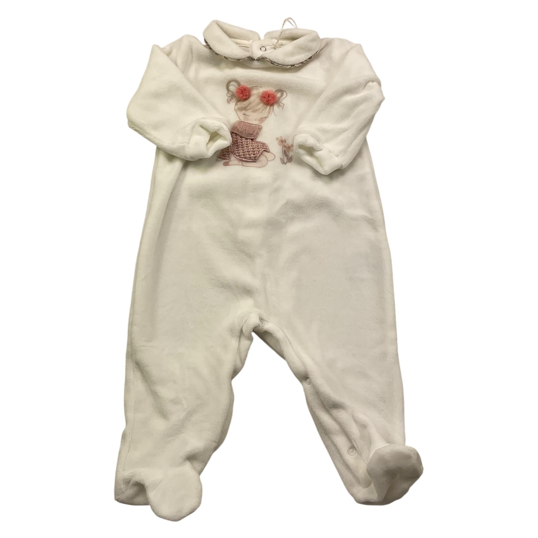 LALALU' tutina tinta unita in ciniglia Bianco per Neonata TCL6NX BIANCO LALALU'