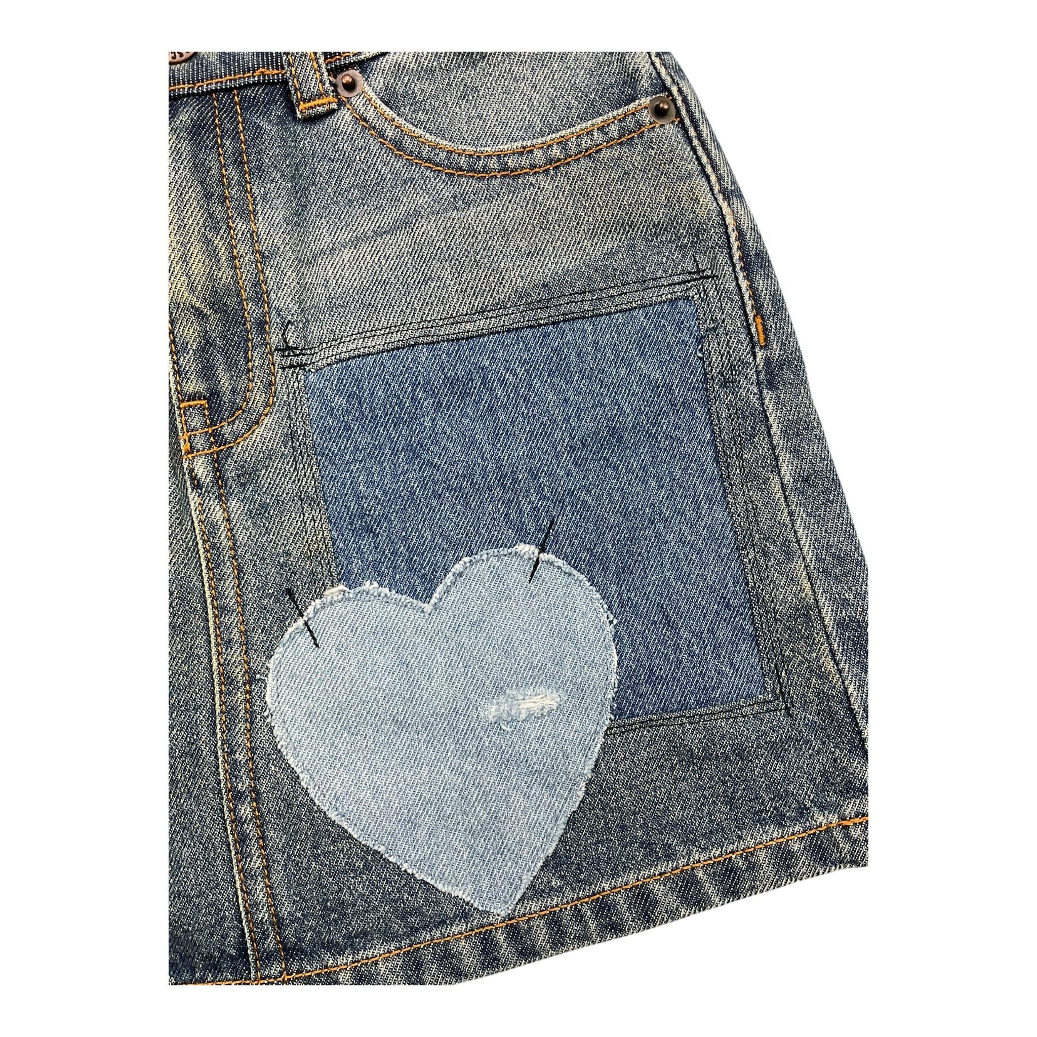 MOSCHINO gonna tinta unita in denim con girovita regolabile Azzurro per Bambina HDJ040 AZZURRO MOSCHINO