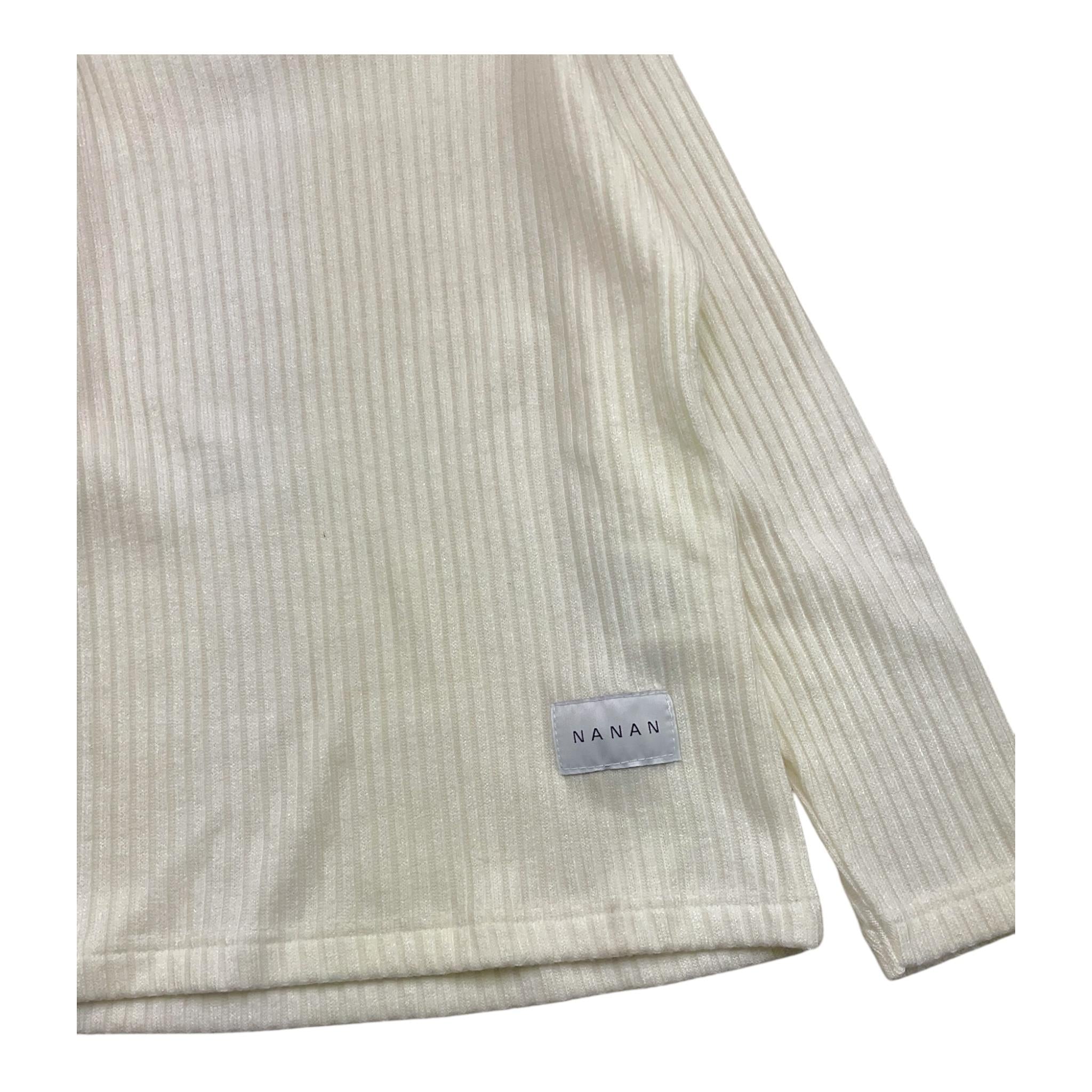 NANAN maglia modello lupetto tinta unita a costine Bianco per Bambina I2422048B BIANCO NANAN
