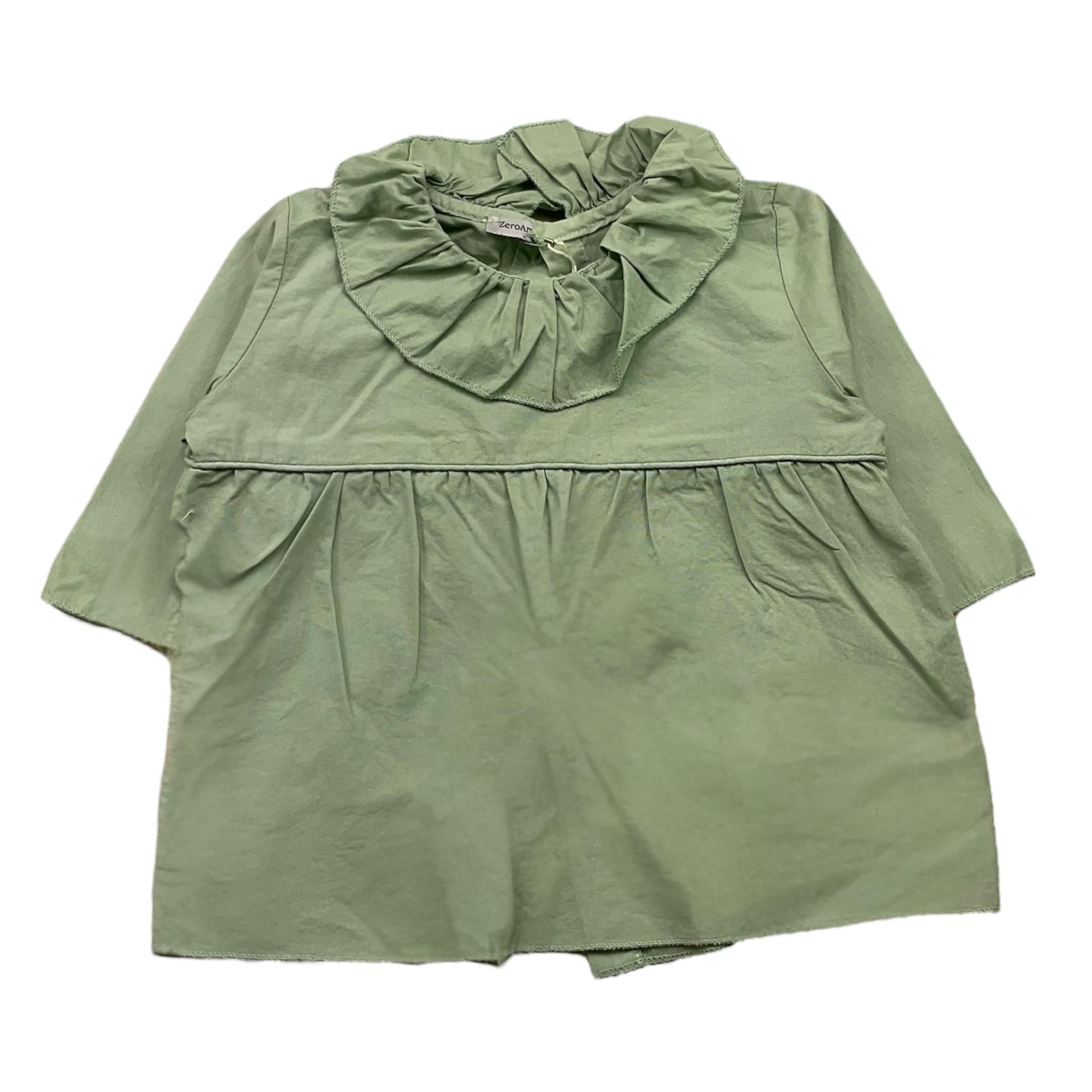 ZERO AMPERE camicia manica lunga tinta unita con colletto Verde per Neonata RIO VERDE ZERO AMPERE
