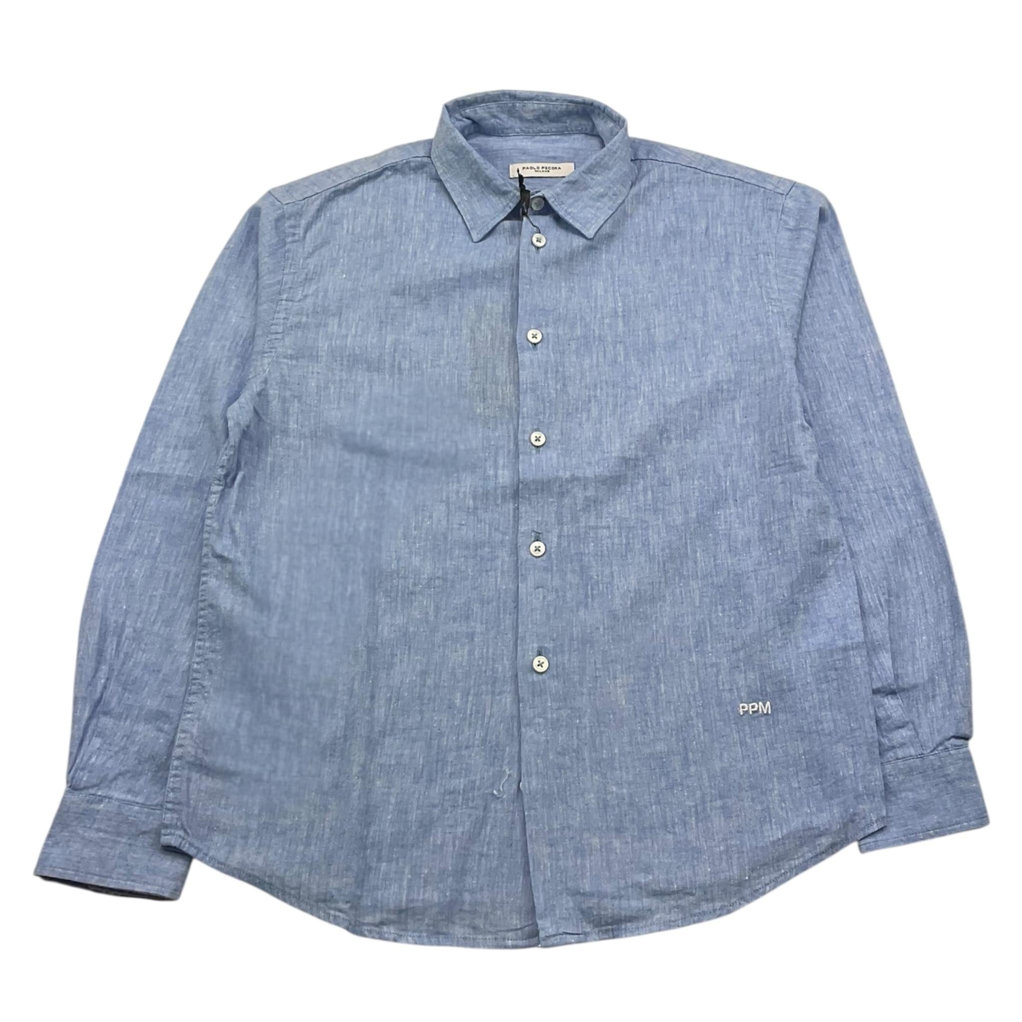 camicia manica lunga tinta unita PP4042 AZZURRO PAOLO PECORA