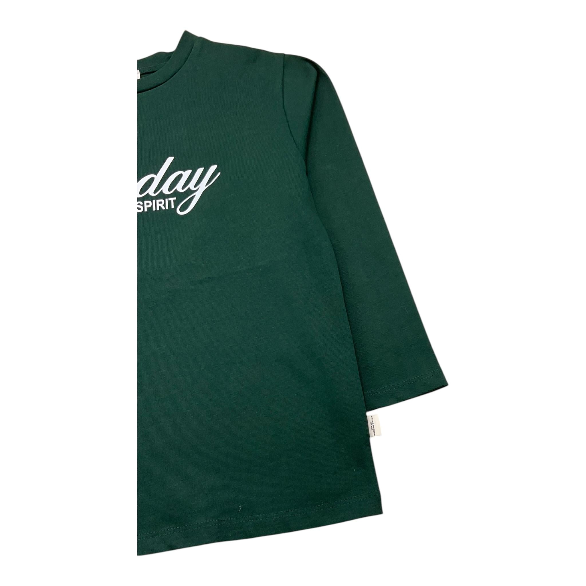 PAOLO PECORA shirt girocollo tinta unita con logo Verde per Bambino PP4131 VERDE PAOLO PECORA