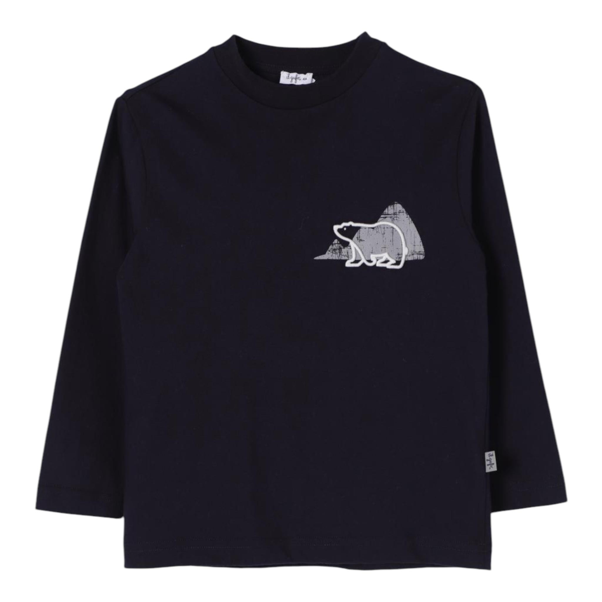 IL GUFO shirt girocollo tinta unita con stampa Blu per Bambino A24TA350MF002J BLU IL GUFO