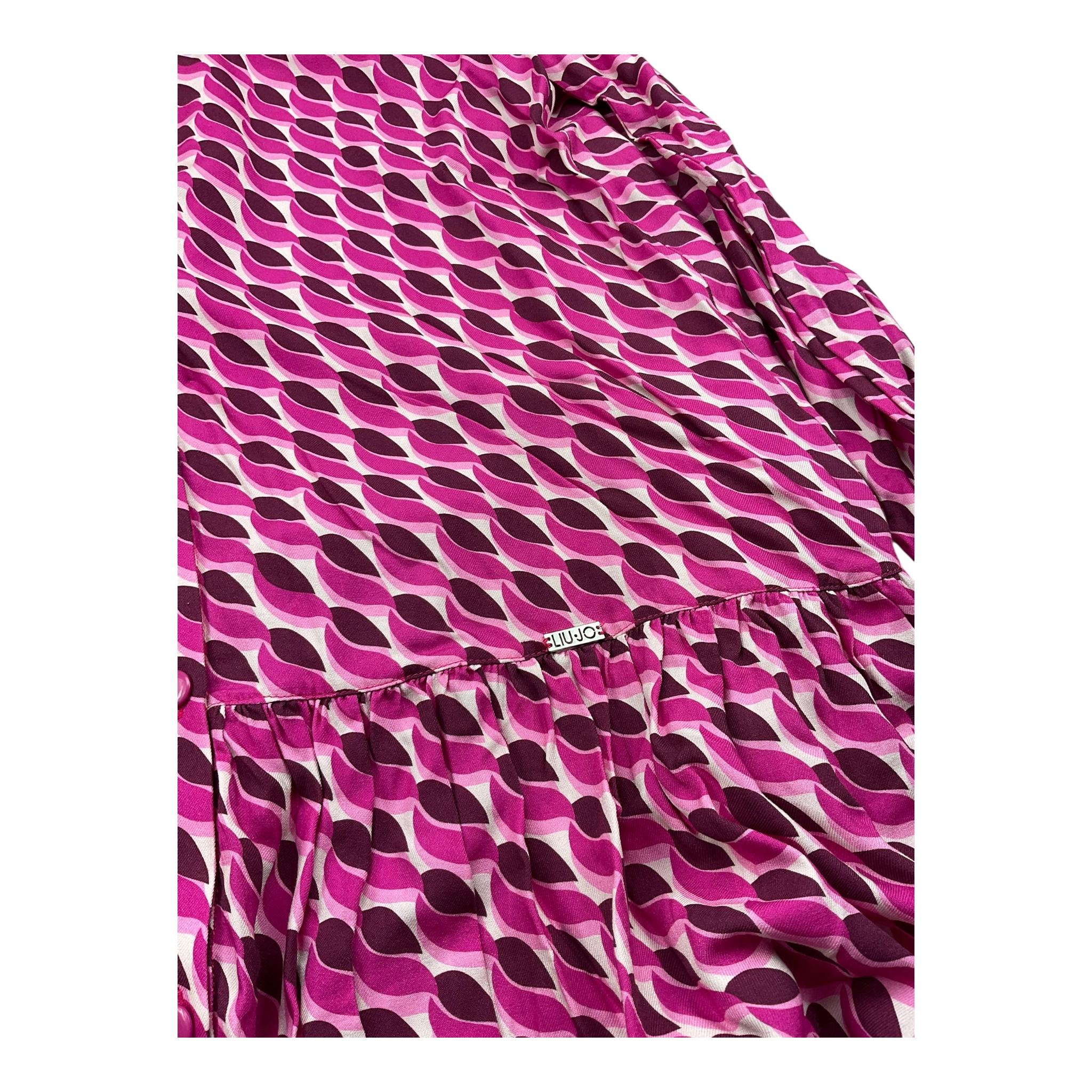 LIU JO abito manica lunga stampa fantasia Fuxia per Bambina GF3027 FUXIA LIU JO