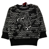 CESARE PACIOTTI maglia girocollo tinta unita con stampe in contrasto Nero per Neonato MGP5351B NERO CESARE PACIOTTI