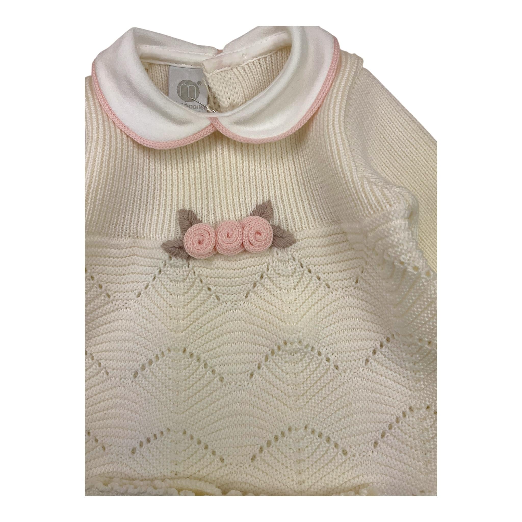 MARLU' completo 2pz tinta unita shirt-ghettina Panna per Neonata IB1419 PANNA MARLU'