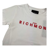 JOHN RICHMOND t-shirt girocollo tinta unita con stampa logo Bianco per Bambina RGA25135 BIANCO JOHN RICHMOND