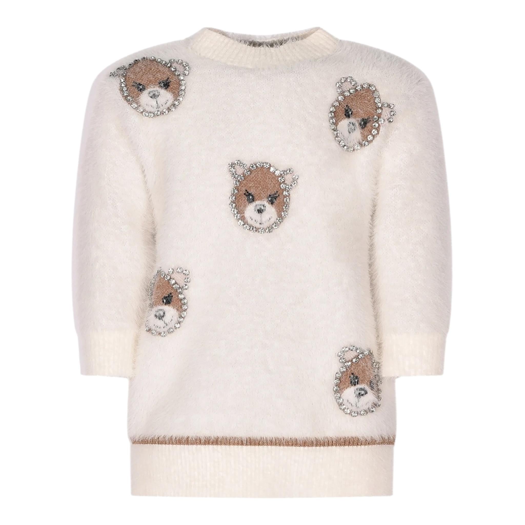 FUN & FUN abito girocollo tinta unita con brillantini Panna per Bambina FBDR00224 PANNA FUN & FUN