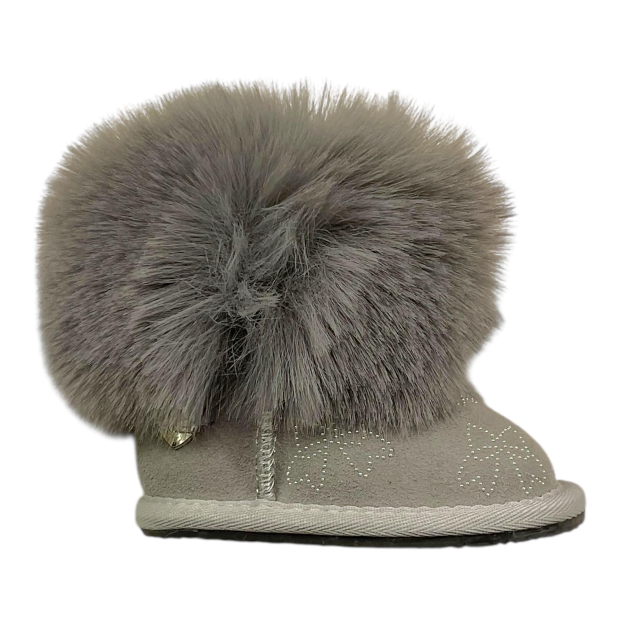 MONNALISA stivali tinta unita con pelliccia Grigio per Neonata 83B006 GRIGIO MONNALISA