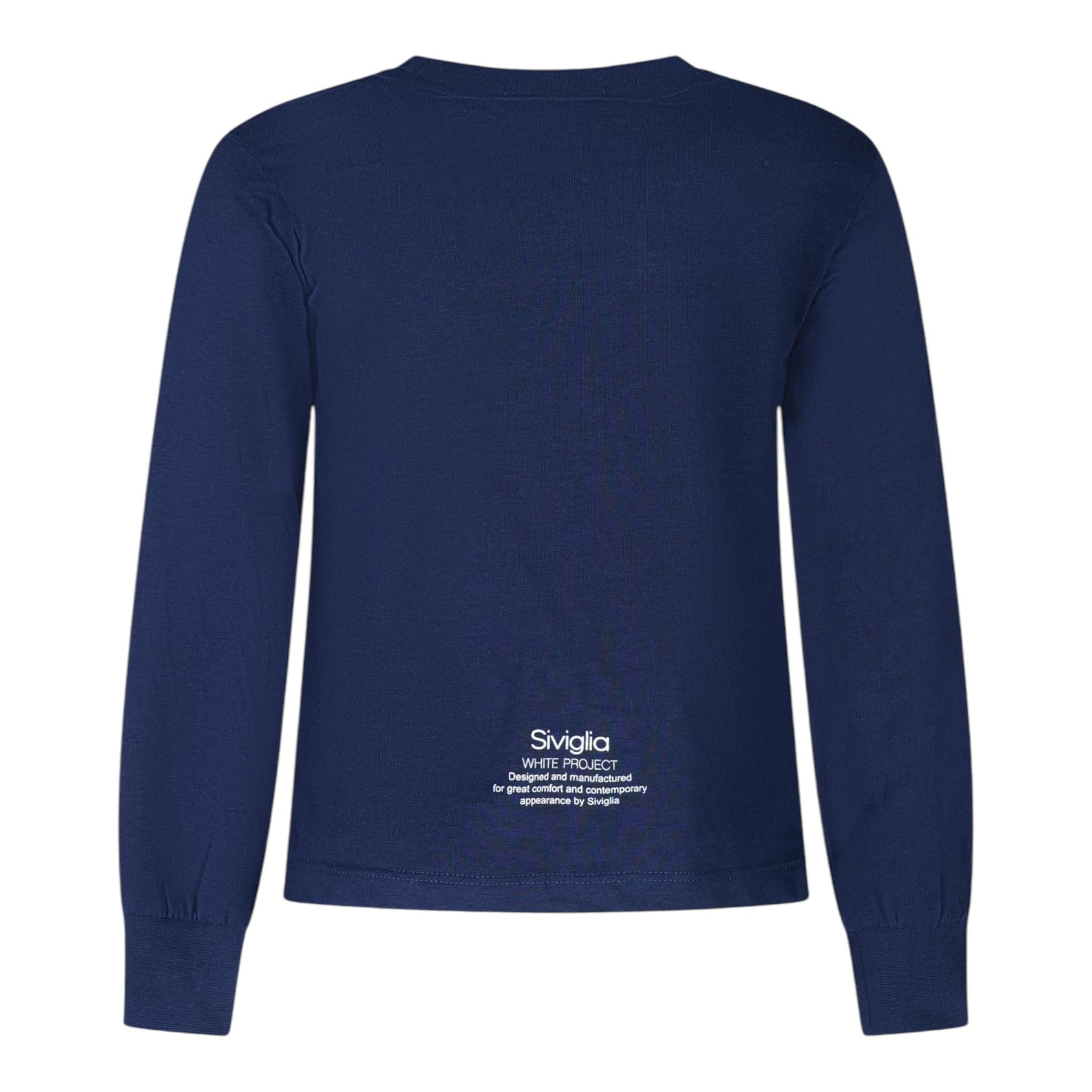SIVIGLIA shirt girocollo tinta unita con stampa Blu per Bambino SVBTS00711 BLU SIVIGLIA