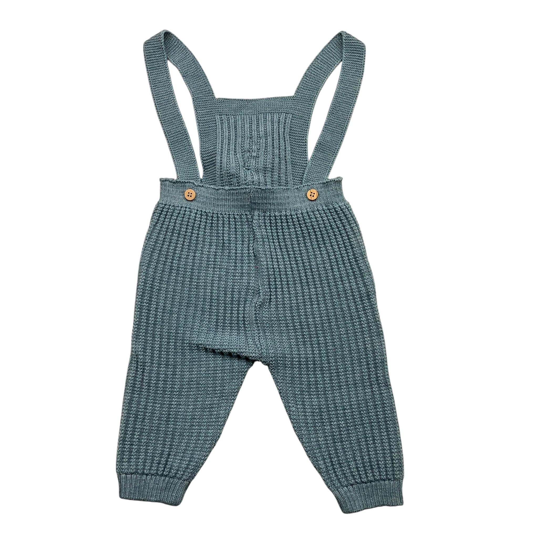 MARLU' completo 2pz-salopette tinta unita con bottoni-body Verde per Neonato COAM VERDE MARLU'