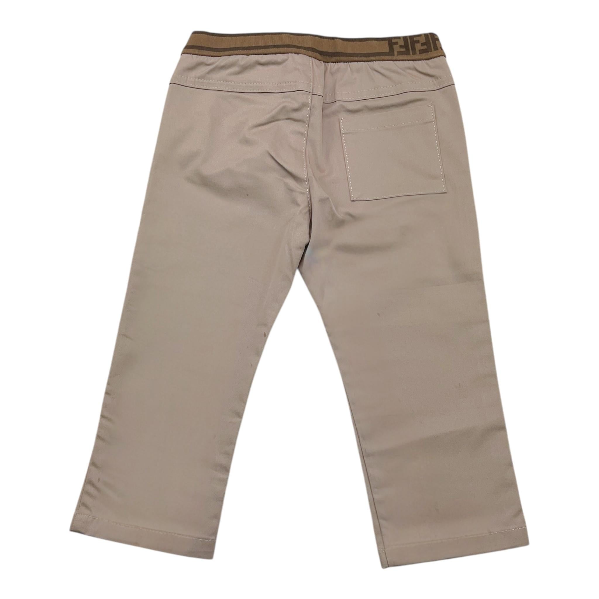 FENDI pantalone tinta unita con elastico in vita Beige per Neonato BMF179 BEIGE FENDI