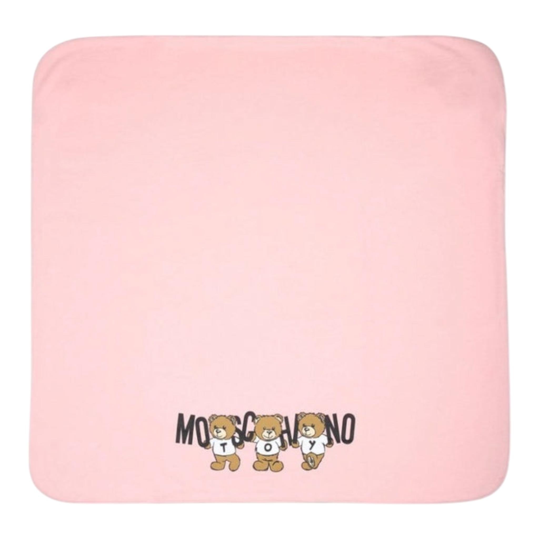 MOSCHINO coperta bicolore con stampe orsi Rosa/bianco per Neonata MUB00F ROSA/BIANCO MOSCHINO