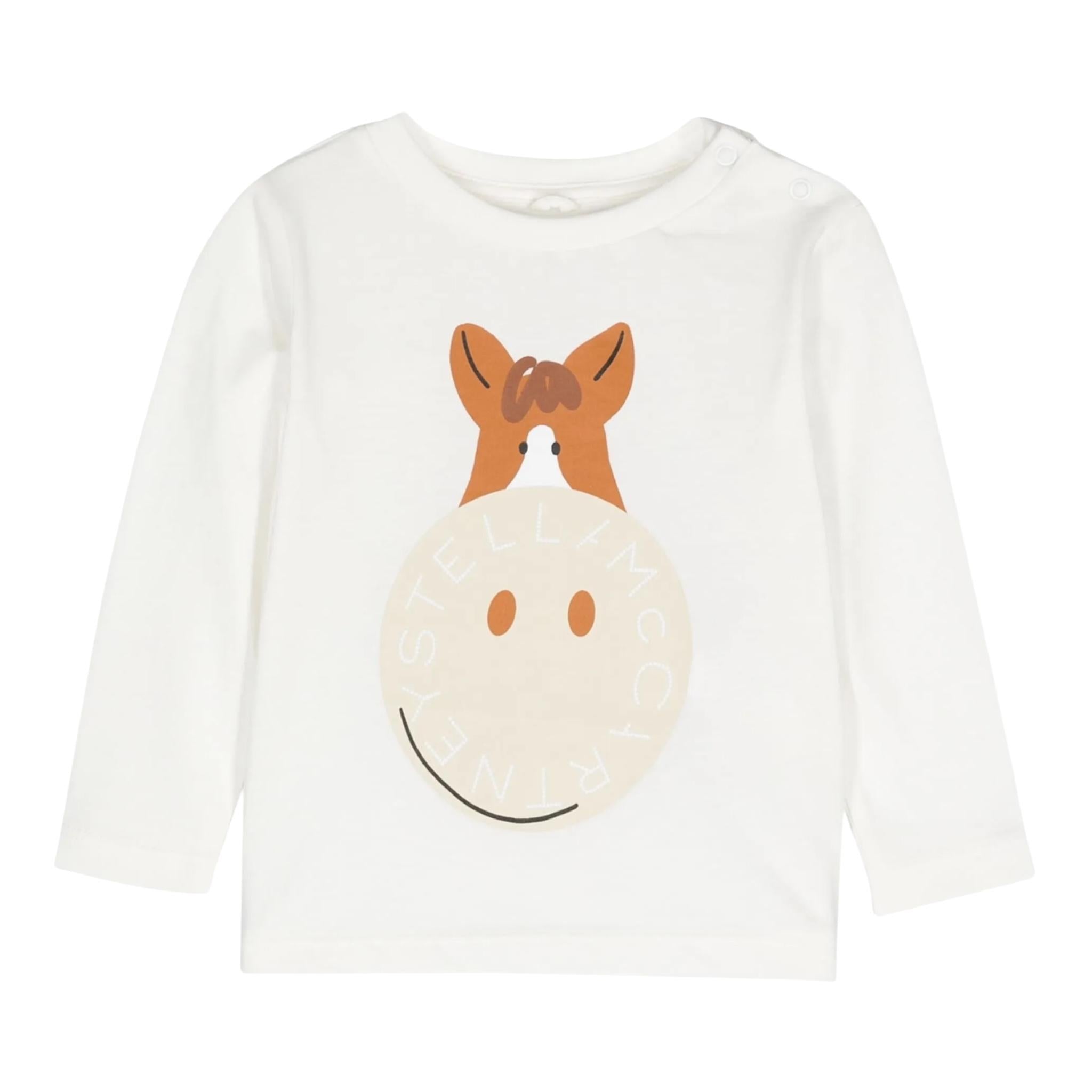 STELLA McCARTNEY shirt girocollo tinta unita con stampa Bianco per Neonato TV8610 BIANCO STELLA McCARTNEY