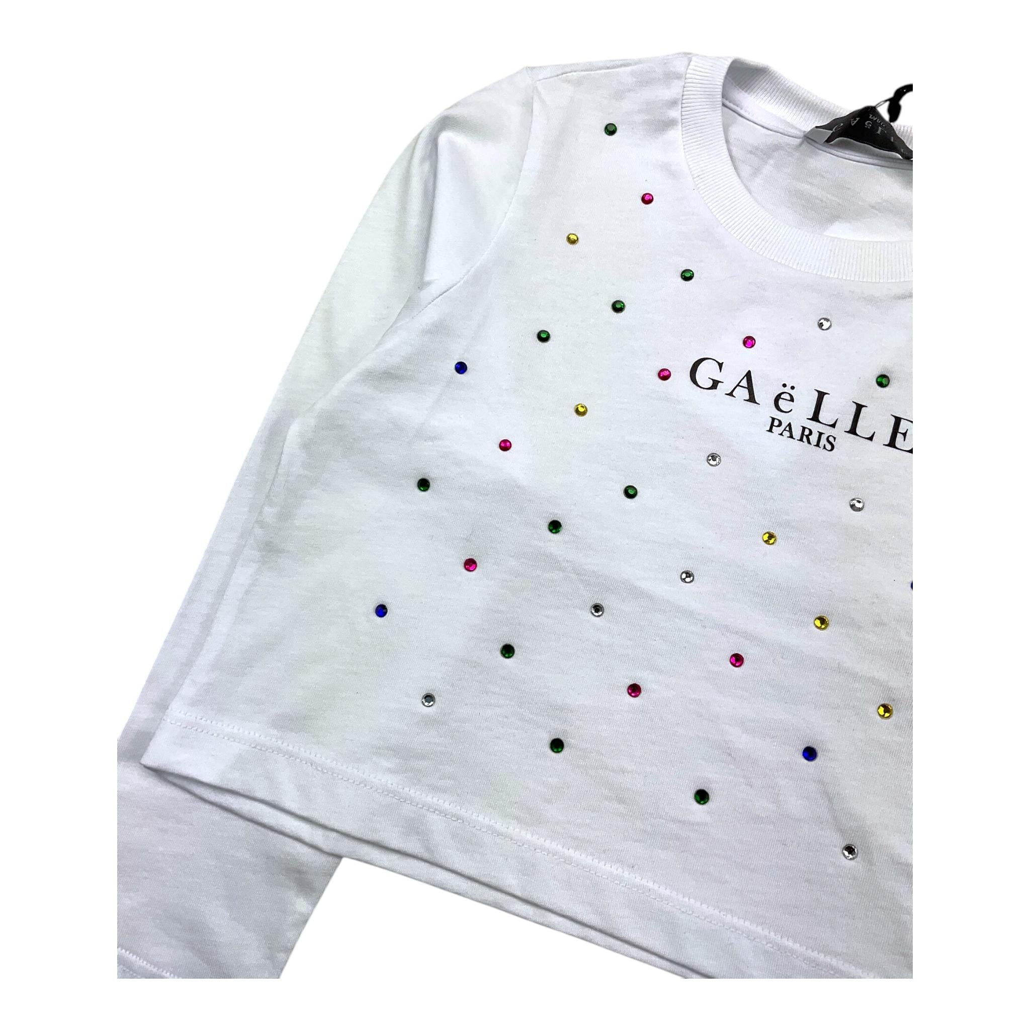 GAELLE shirt girocollo modello crop tinta unita con brillantini Bianco per Bambina 2741MY00350 BIANCO GAELLE