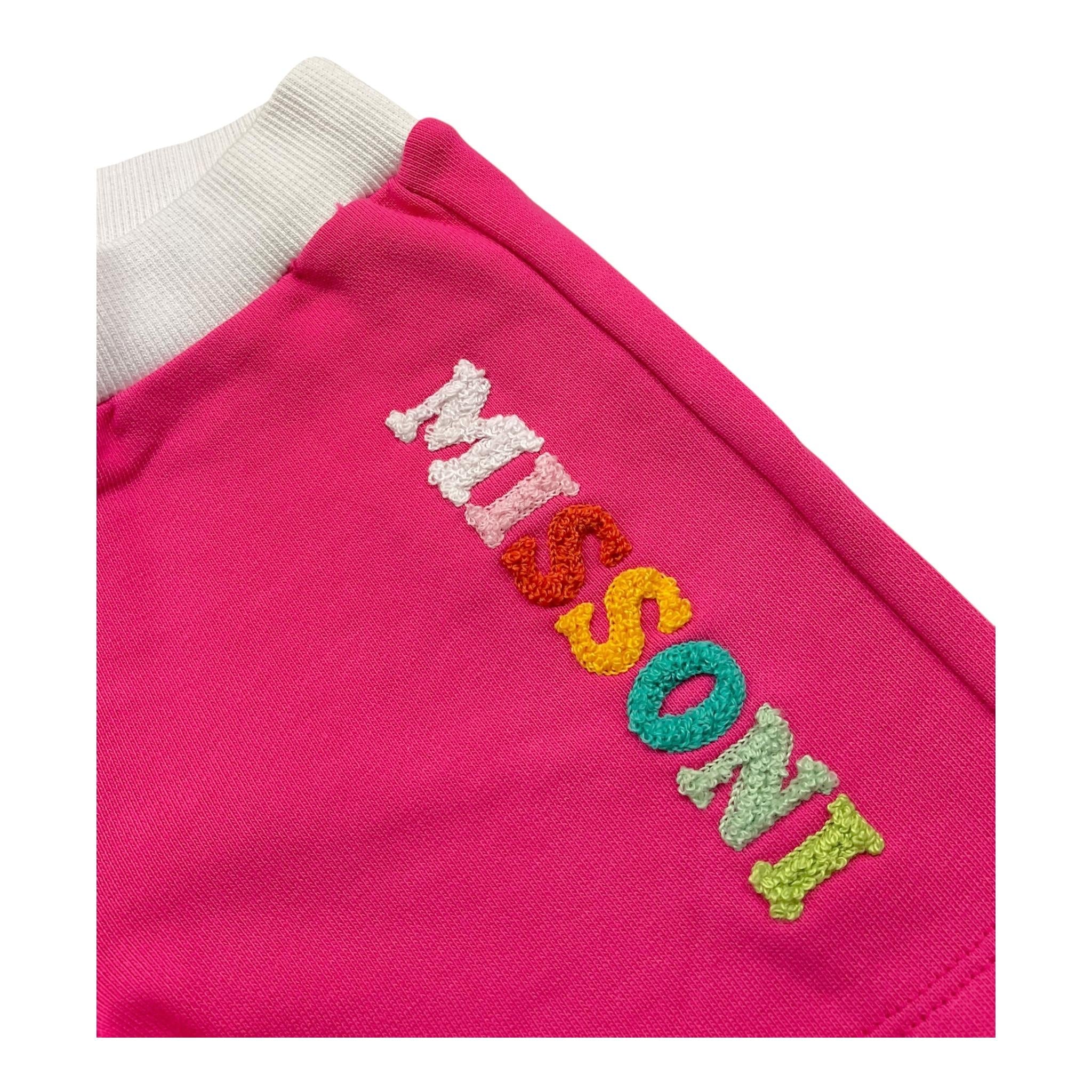 MISSONI short bicolore con elastico in vita Bianco/fuxia per Neonata MU6029 BIANCO/FUXIA MISSONI