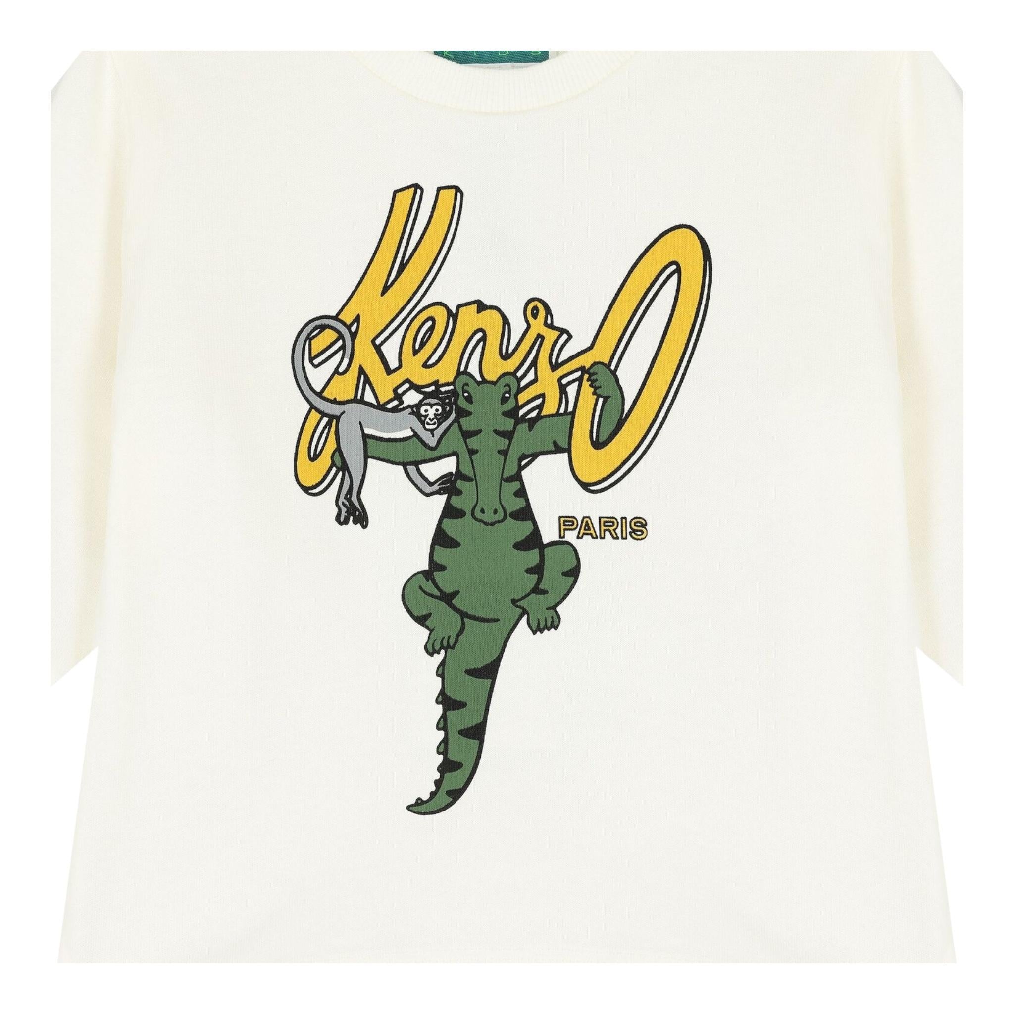 KENZO shirt girocollo tinta unita con stampa Bianco per Neonato K60522N BIANCO KENZO