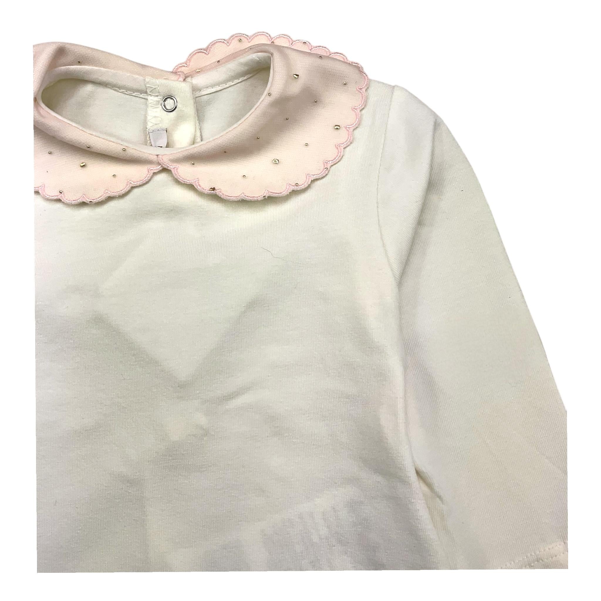 LE BEBE' body manica lunga tinta unita con colletto in contrasto Panna per Neonata LBG5436 PANNA LE BEBE'