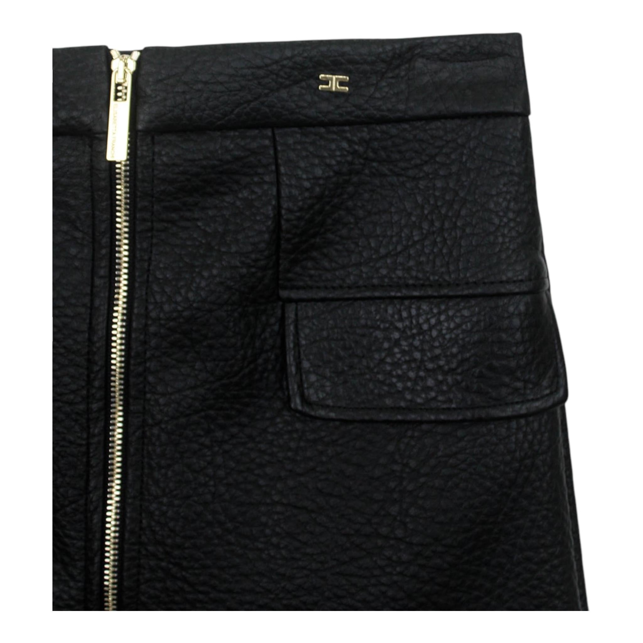ELISABETTA FRANCHI gonna in ecopelle tinta unita Nero per Bambina EFGO169 NERO ELISABETTA FRANCHI