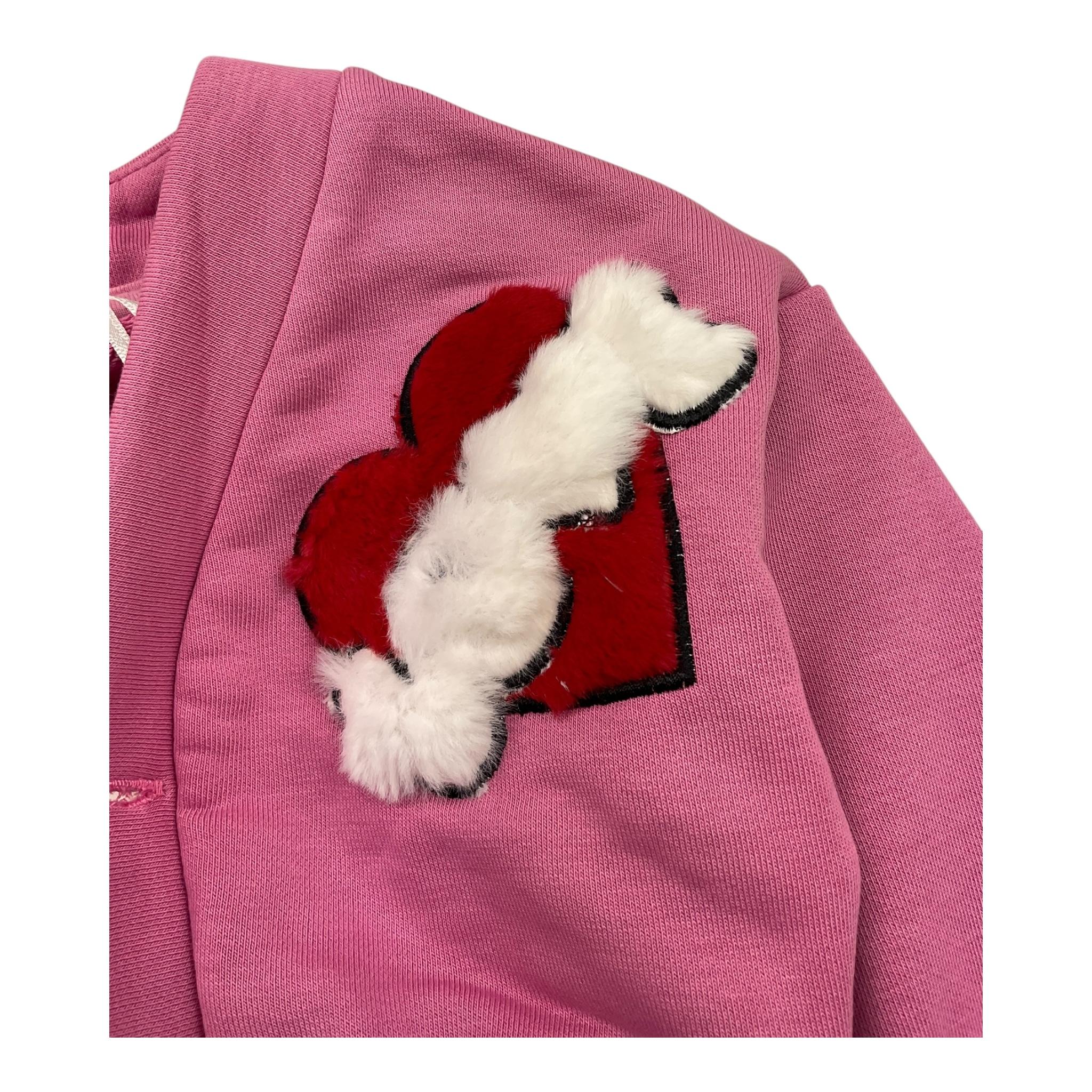 MISS GRANT cardigan tinta unita con bttoni e stampa Rosa per Neonata MG1136X ROSA MISS GRANT