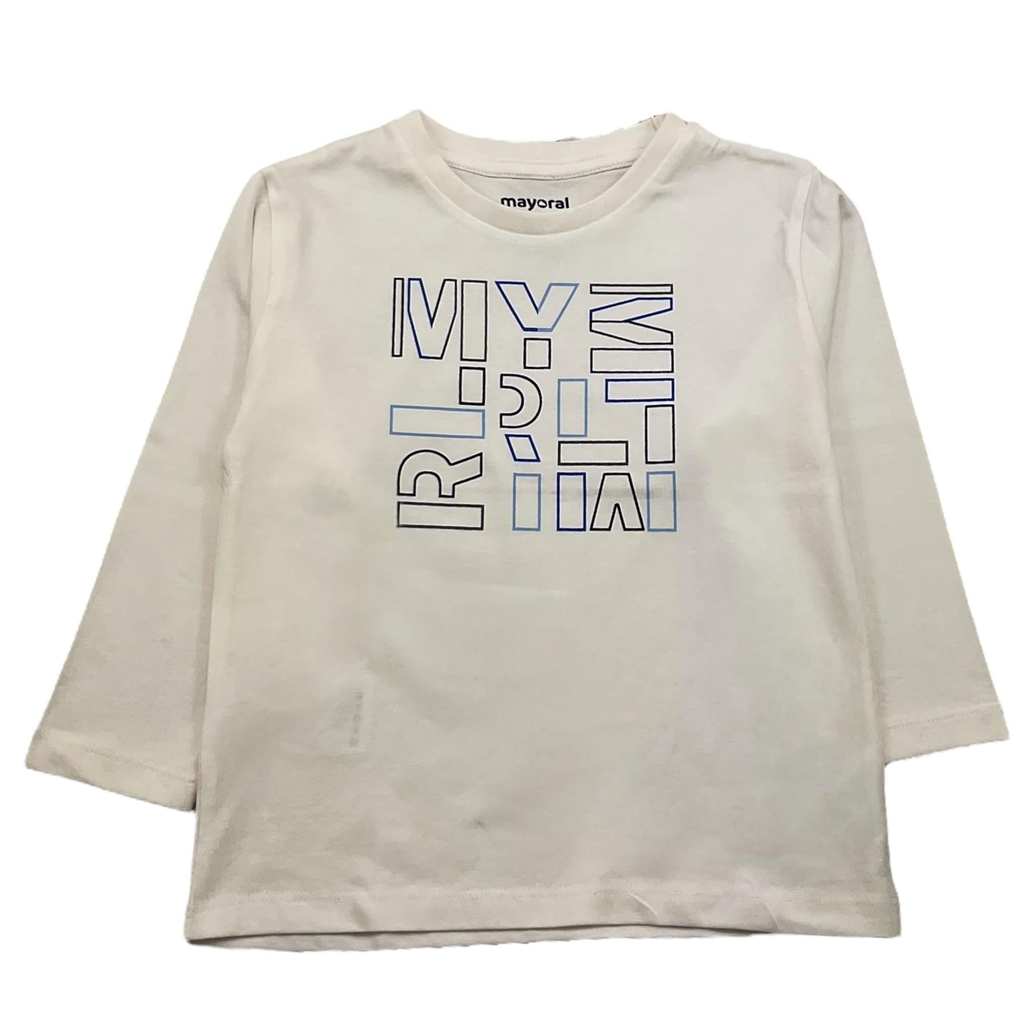 MAYORAL shirt girocollo tinta unita con stampa Bianco per Neonato 174NXX BIANCO MAYORAL