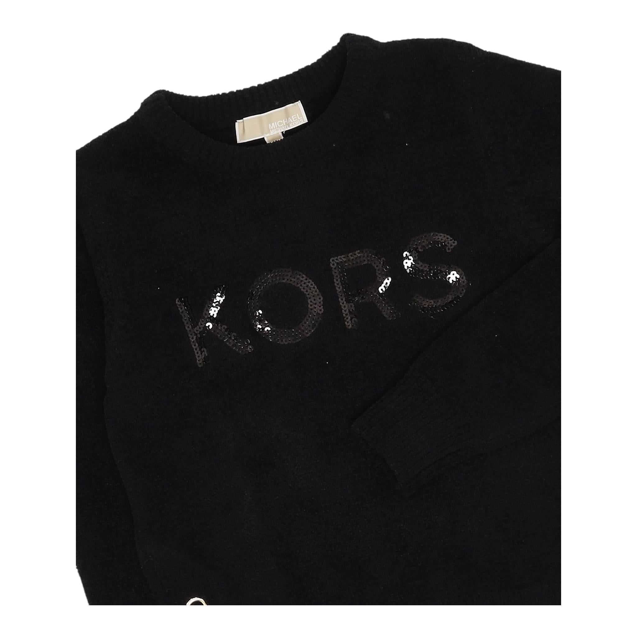 MICHAEL KORS maglia girocollo tinta unita cn stampa paillettata Nero per Bambina R30156 NERO MICHAEL KORS