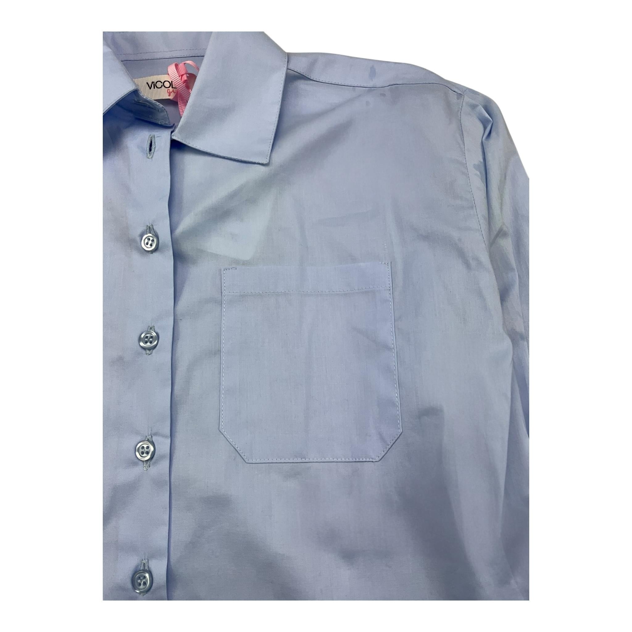 VICOLO camicia manica lunga tinta unita asimmetrica Azzurro polvere per Bambina 3141CZ00037 AZZURRO POLVERE VICOLO