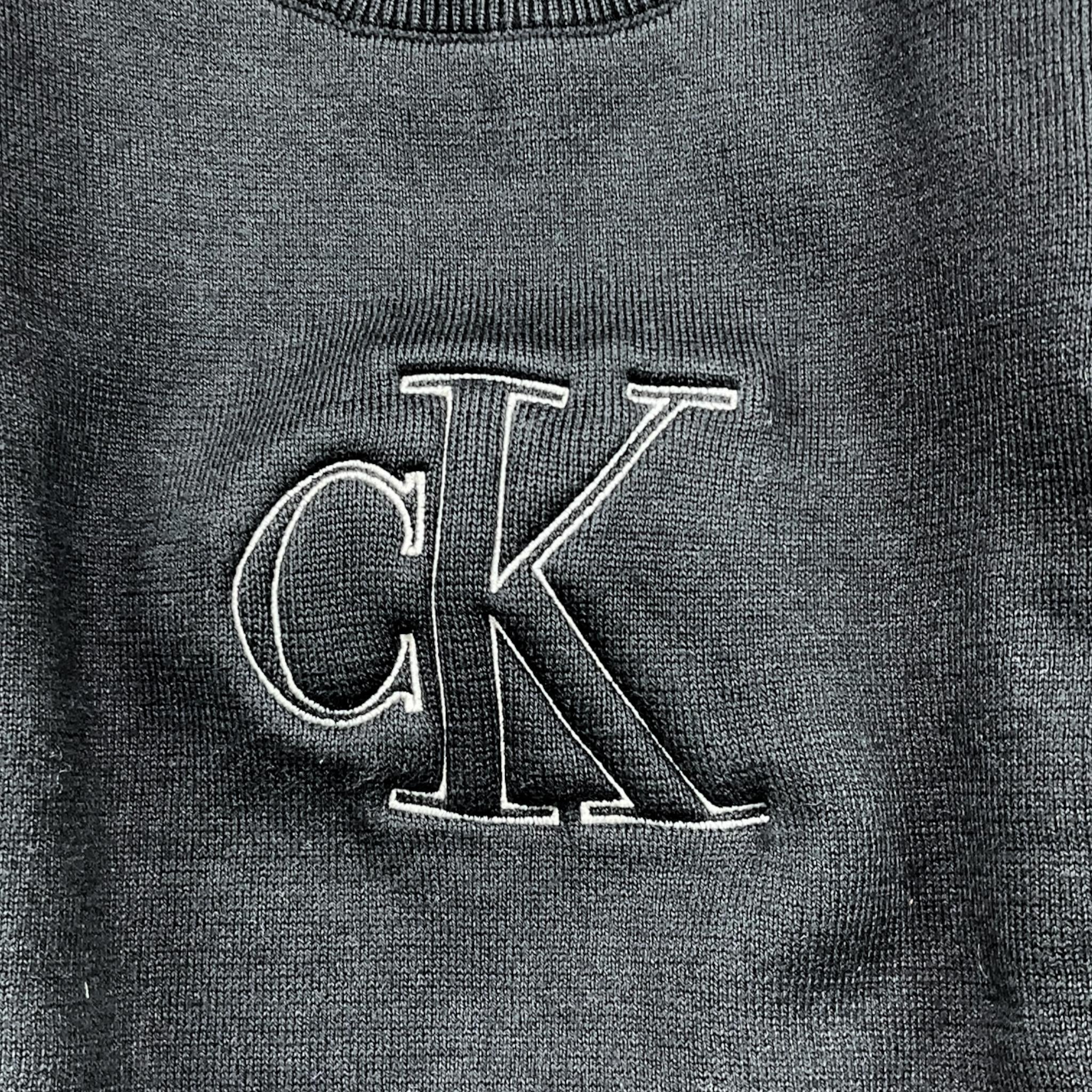 CALVIN KLEIN felpa girocollo tinta unita con stampa Nero per Neonato N00234 NERO CALVIN KLEIN
