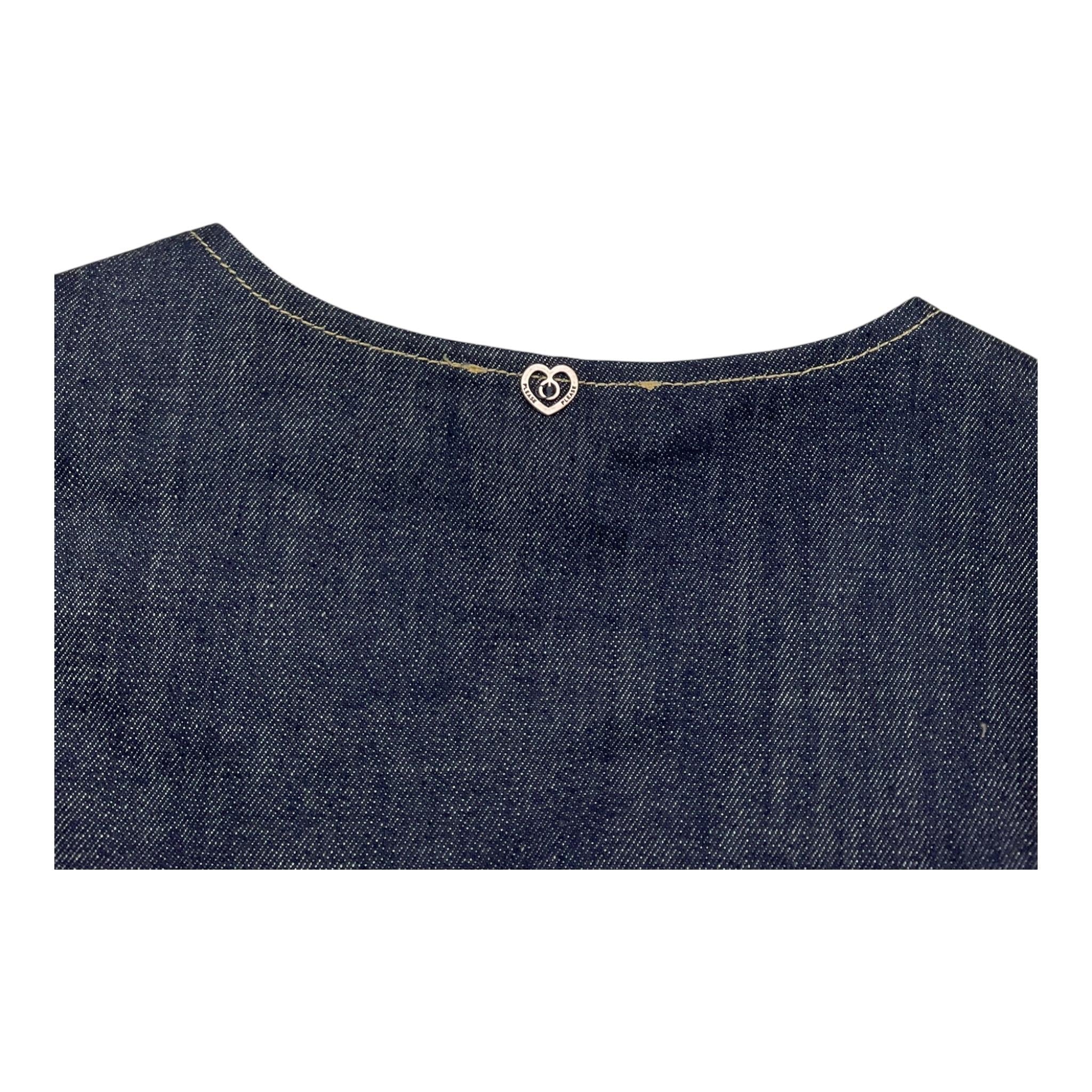 PLEASE gilet in denim tinta unita Blu per Bambina JH13121G66 BLU PLEASE
