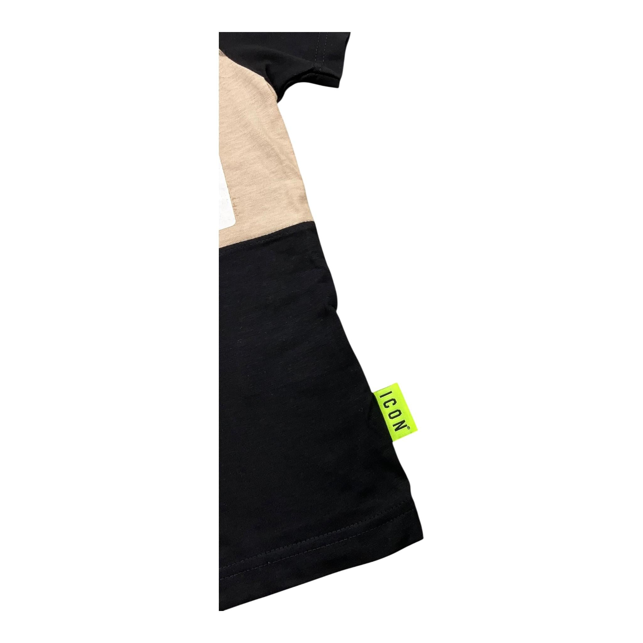 ICON t.shirt girocollo tinta unita con logo Nero per Bambino IBKS00340 NERO ICON