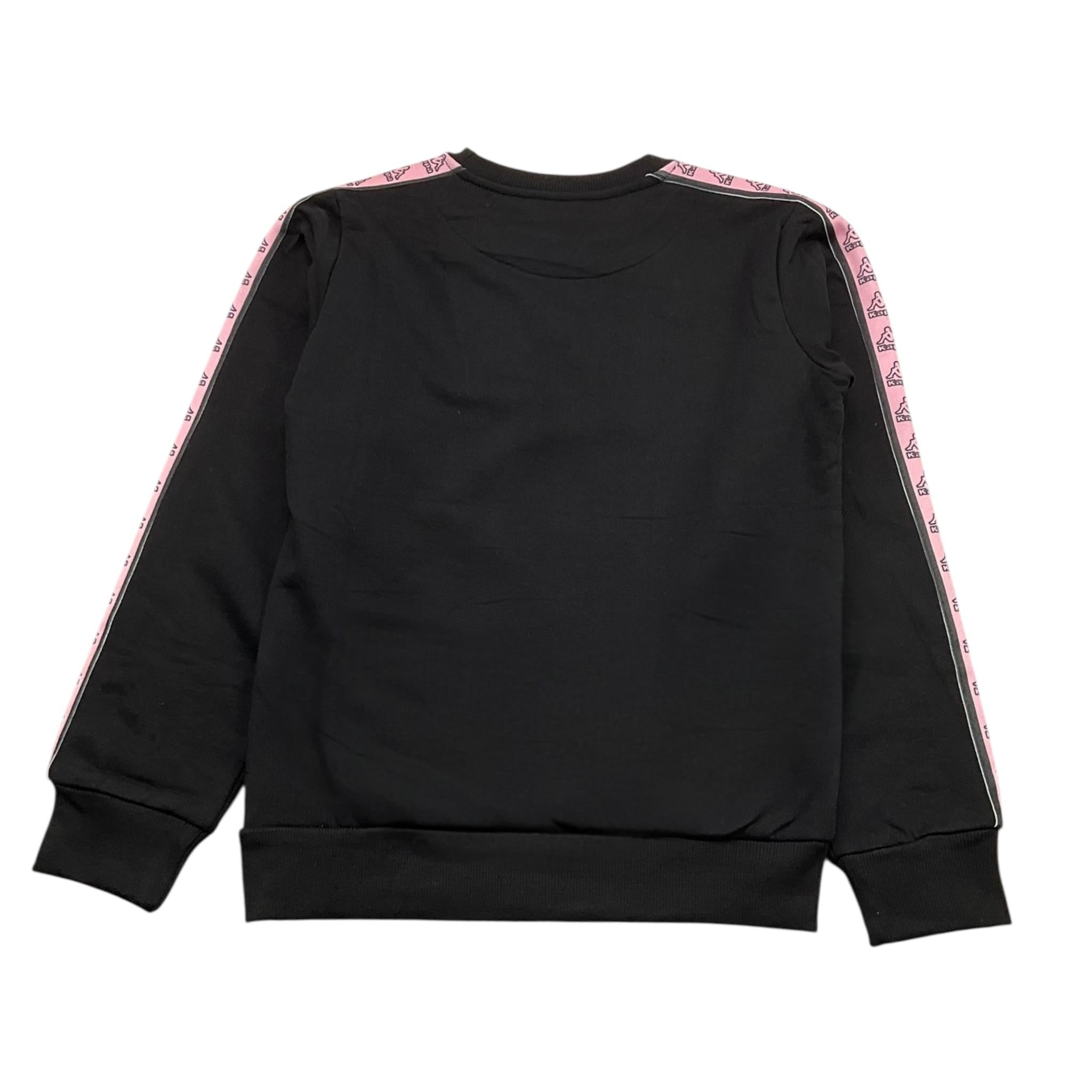 KAPPA felpa girocollo tinta unita con stampa Nero per Bambina 341Y16W NERO KAPPA