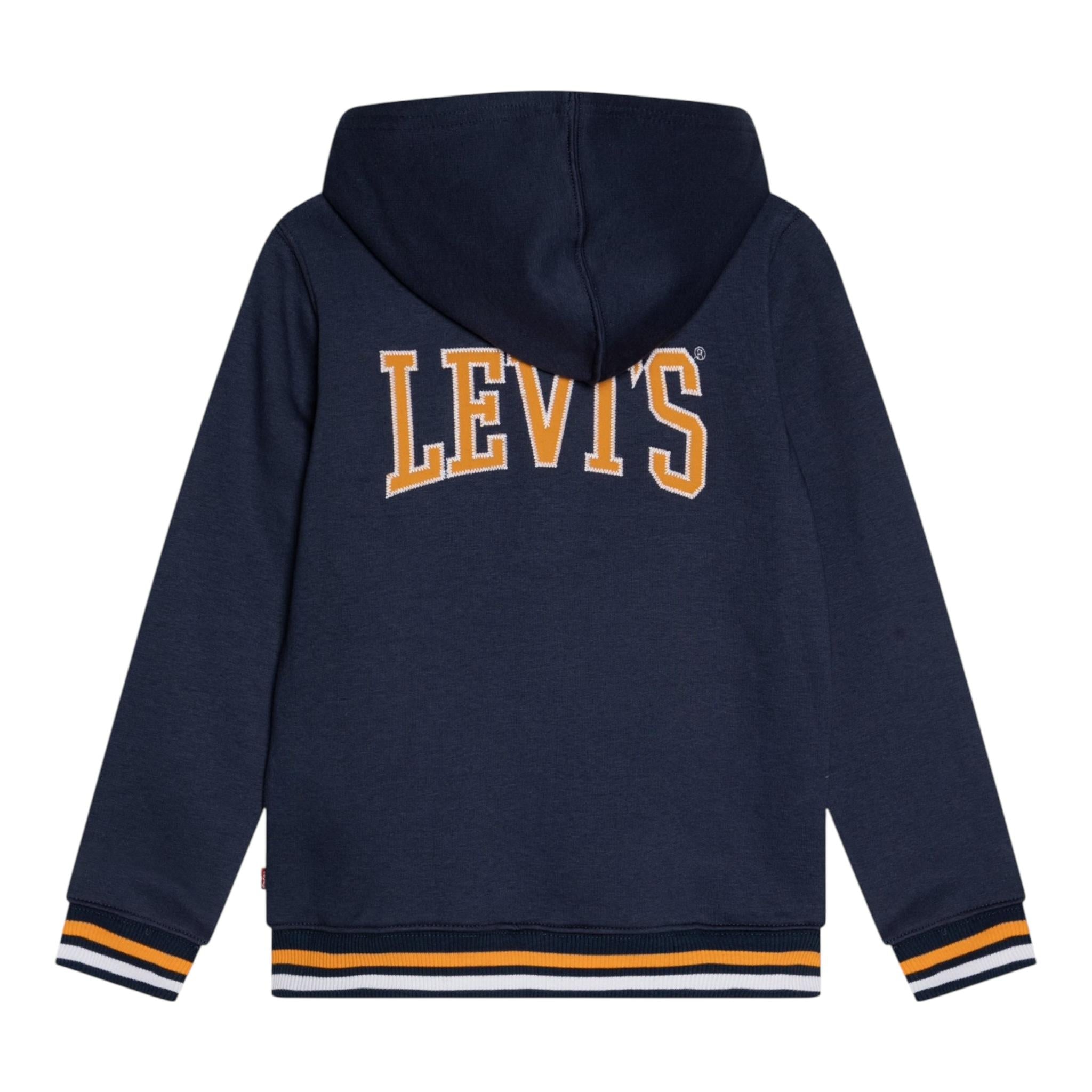 LEVI'S felpa con zip e cappuccio tinta unita con logo Blu per Bambino 8EL158 BLU LEVI'S