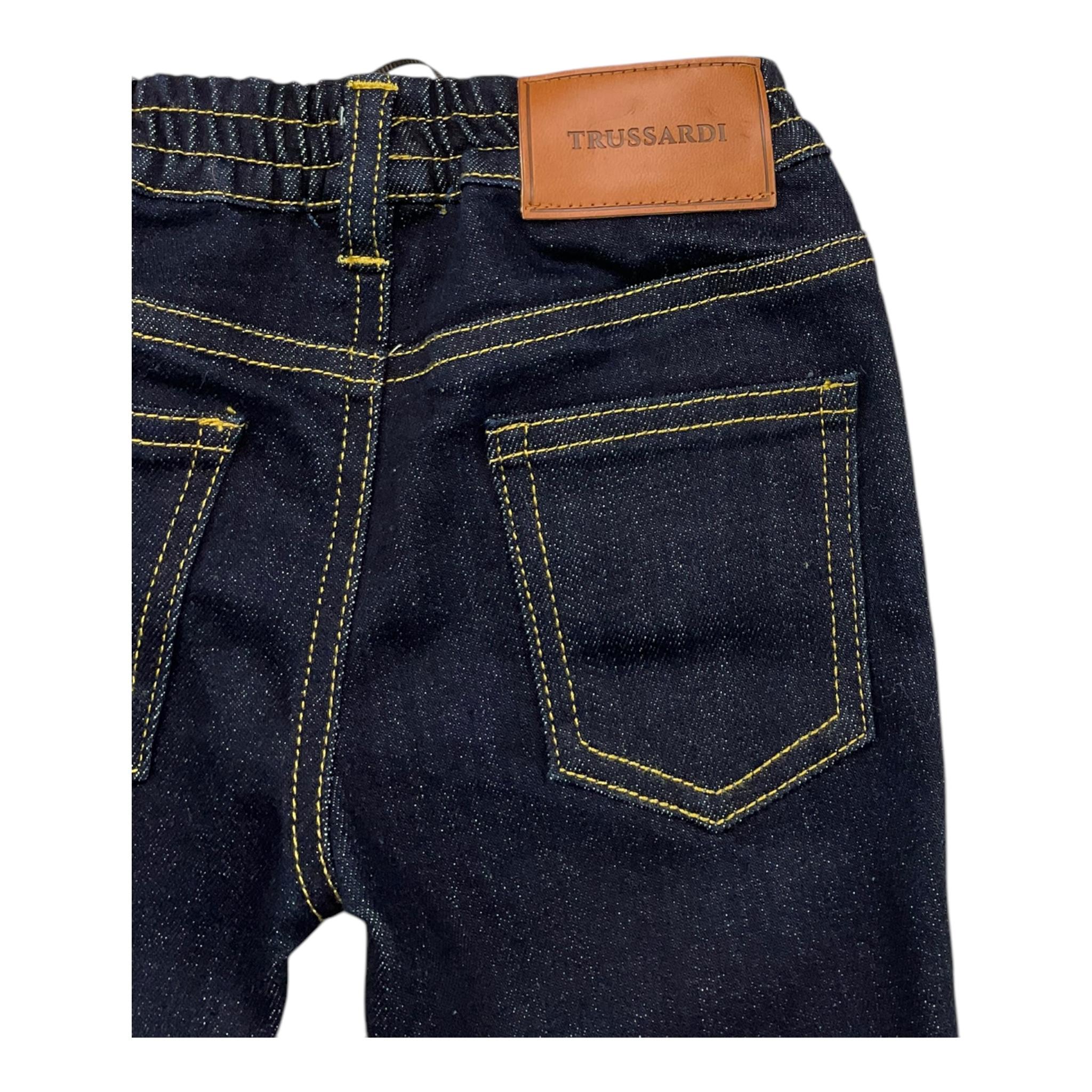 TRUSSARDI jeans tinta unita con elastico in vita Blu per Neonato TIA25098JE BLU TRUSSARDI