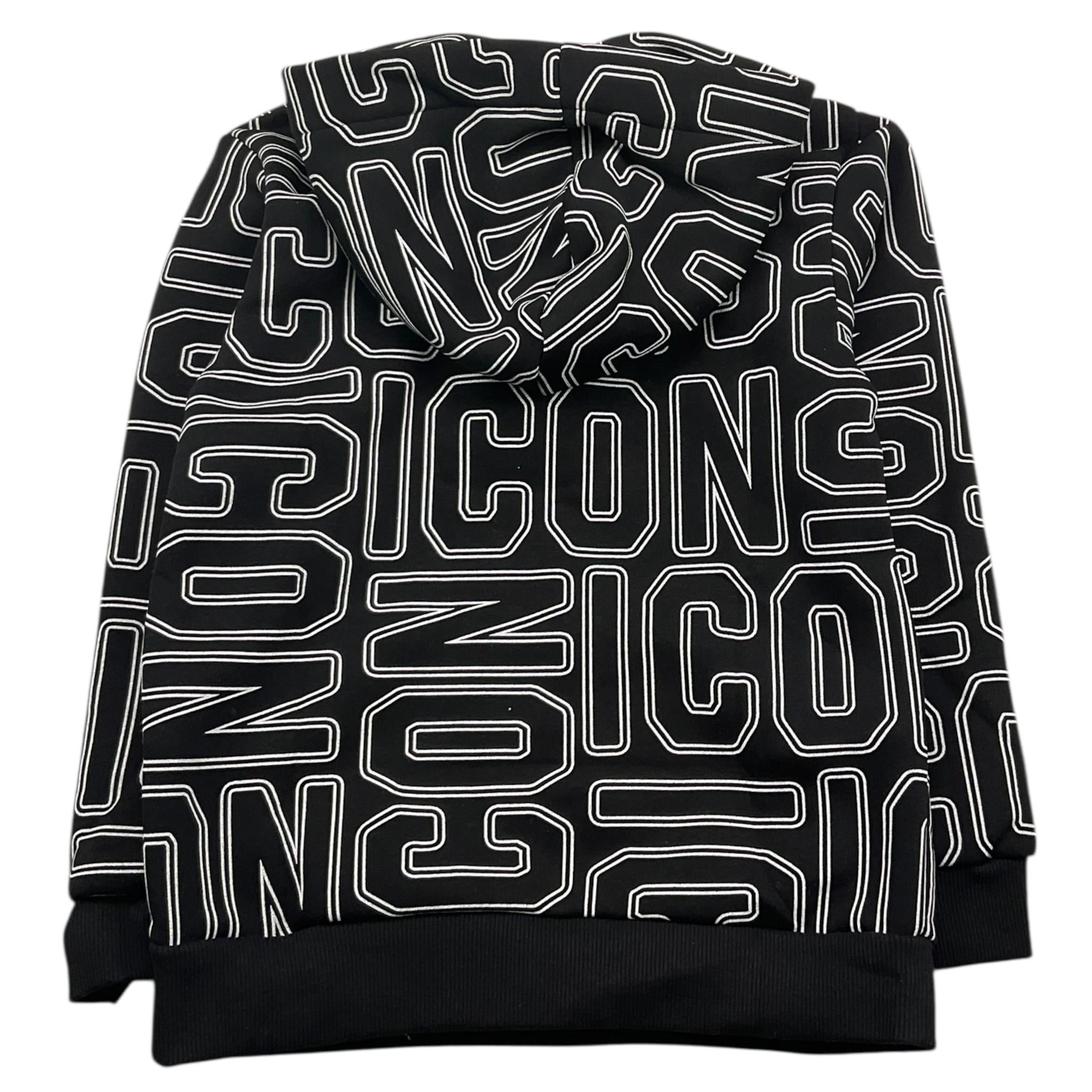 ICON felpa chiusa con cappuccio tinta unita stampa fantasia Nero per Bambino IBSW0024301 NERO ICON