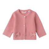 MINI BANDA cardigan tinta unita con fiocchi Rosa per Neonata 3A740 ROSA MINI BANDA