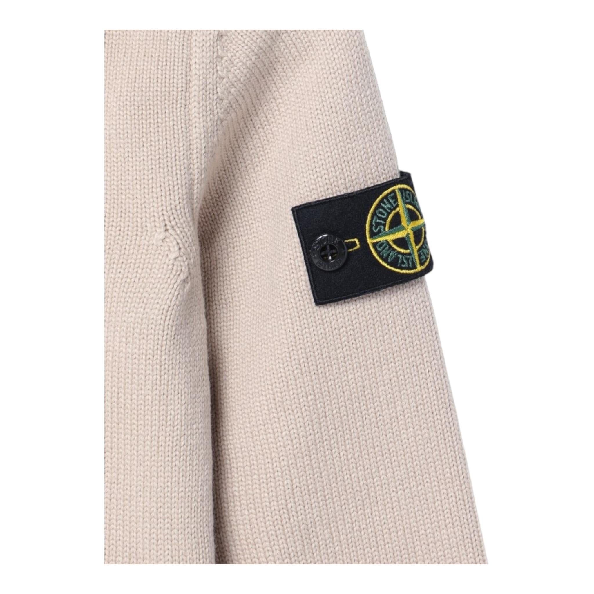 STONE ISLAND maglia tinta unita girocollo ton logo Beige per Bambino 8116515A2 BEIGE STONE ISLAND