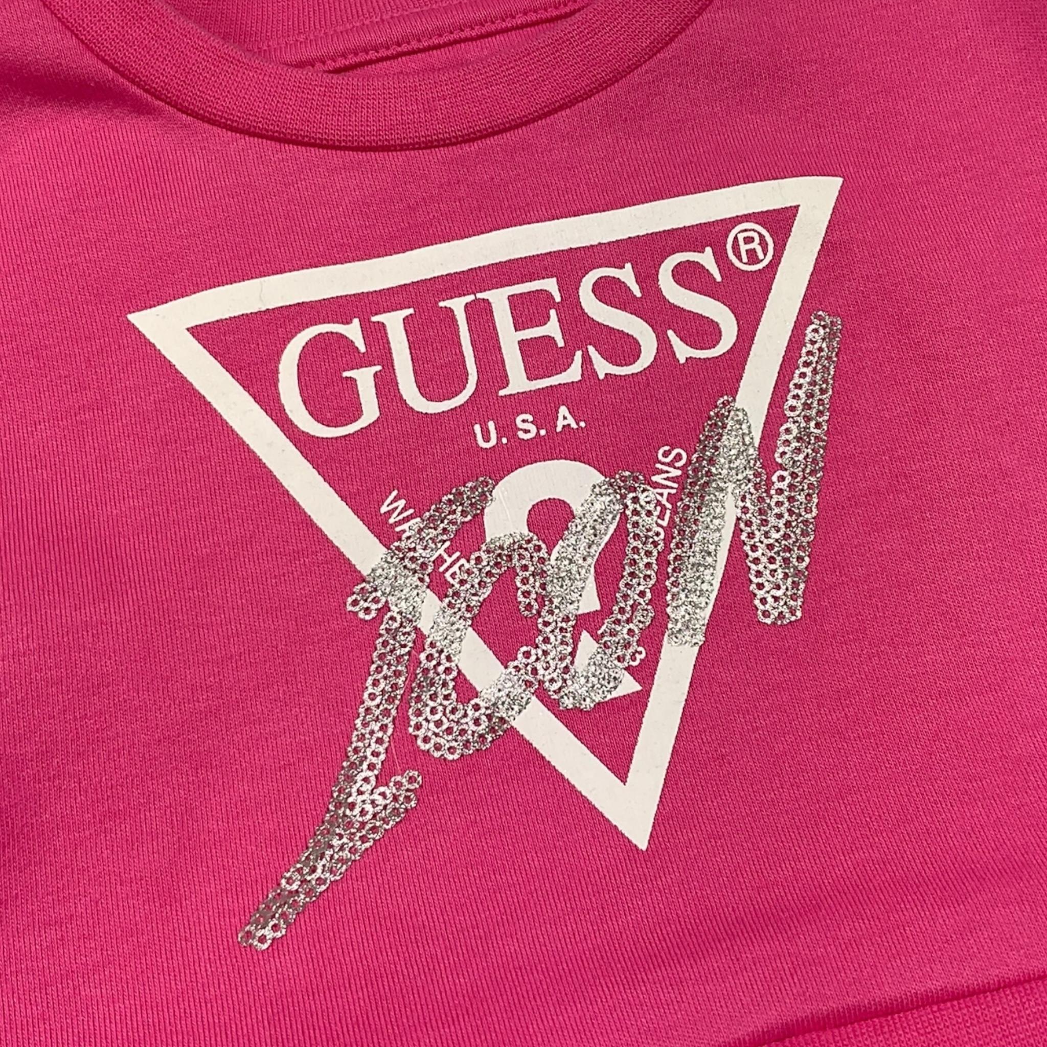 GUESS abito tinta unita con tulle e stampa Rosa per Bambina A4YK03KB8R00J ROSA GUESS