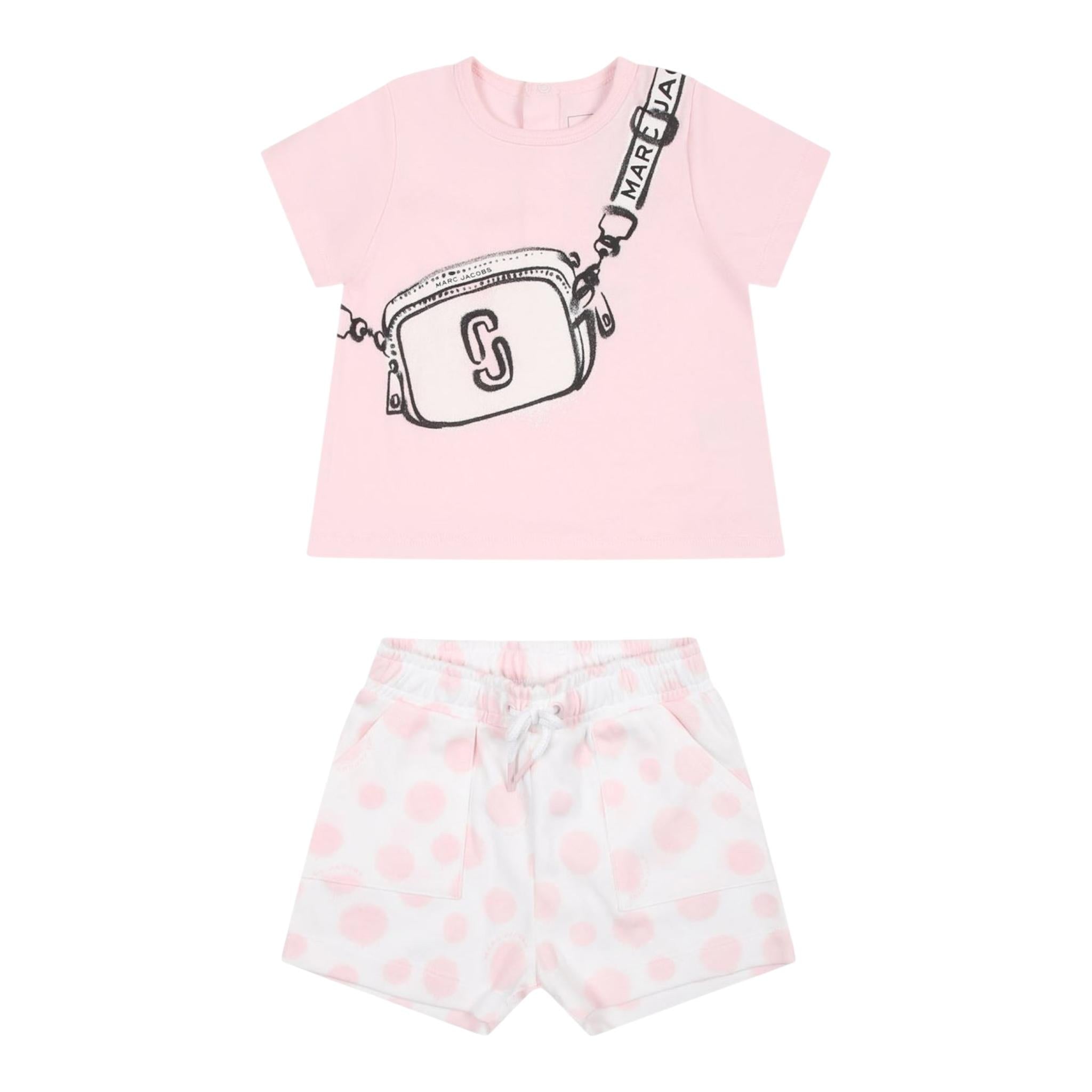 MARC JACOBS completo 2 pezzi t-shirt-short Rosa per Neonata W60153 ROSA MARC JACOBS