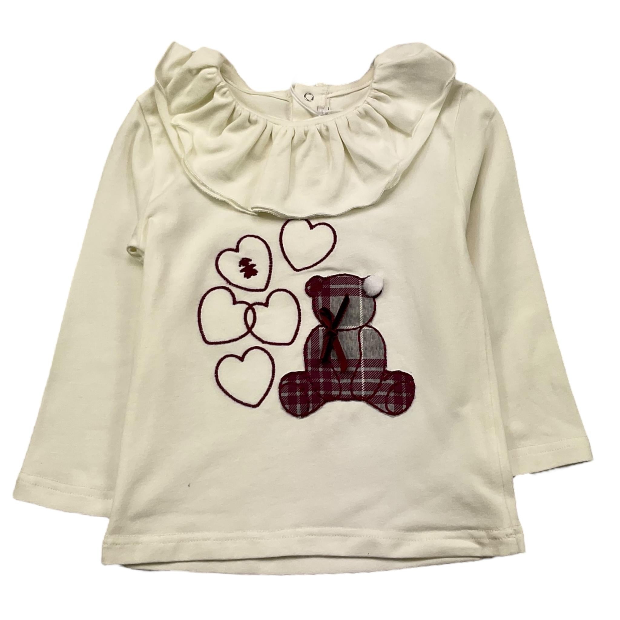 LE BEBE' shirt tinta unita con colletto e stampa in contrasto Panna per Neonata LBG6069 PANNA LE BEBE'