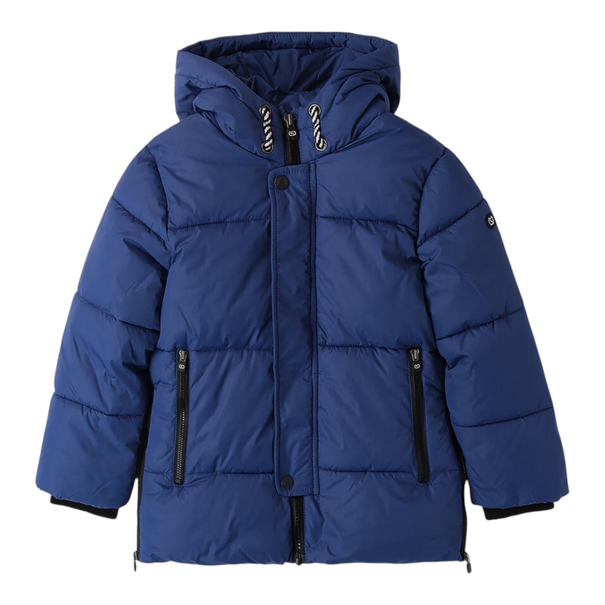 SARABANDA giubbino tinta unita con zip e cappuccio Blu per Bambino A182 BLU SARABANDA