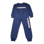 MOSCHINO completo 2pz felpa-pantalone tinta unita con stampa Blu per Bambino HUK04B BLU MOSCHINO