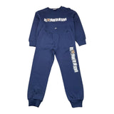 MOSCHINO completo 2pz felpa-pantalone tinta unita con stampa Blu per Bambino HUK04B BLU MOSCHINO
