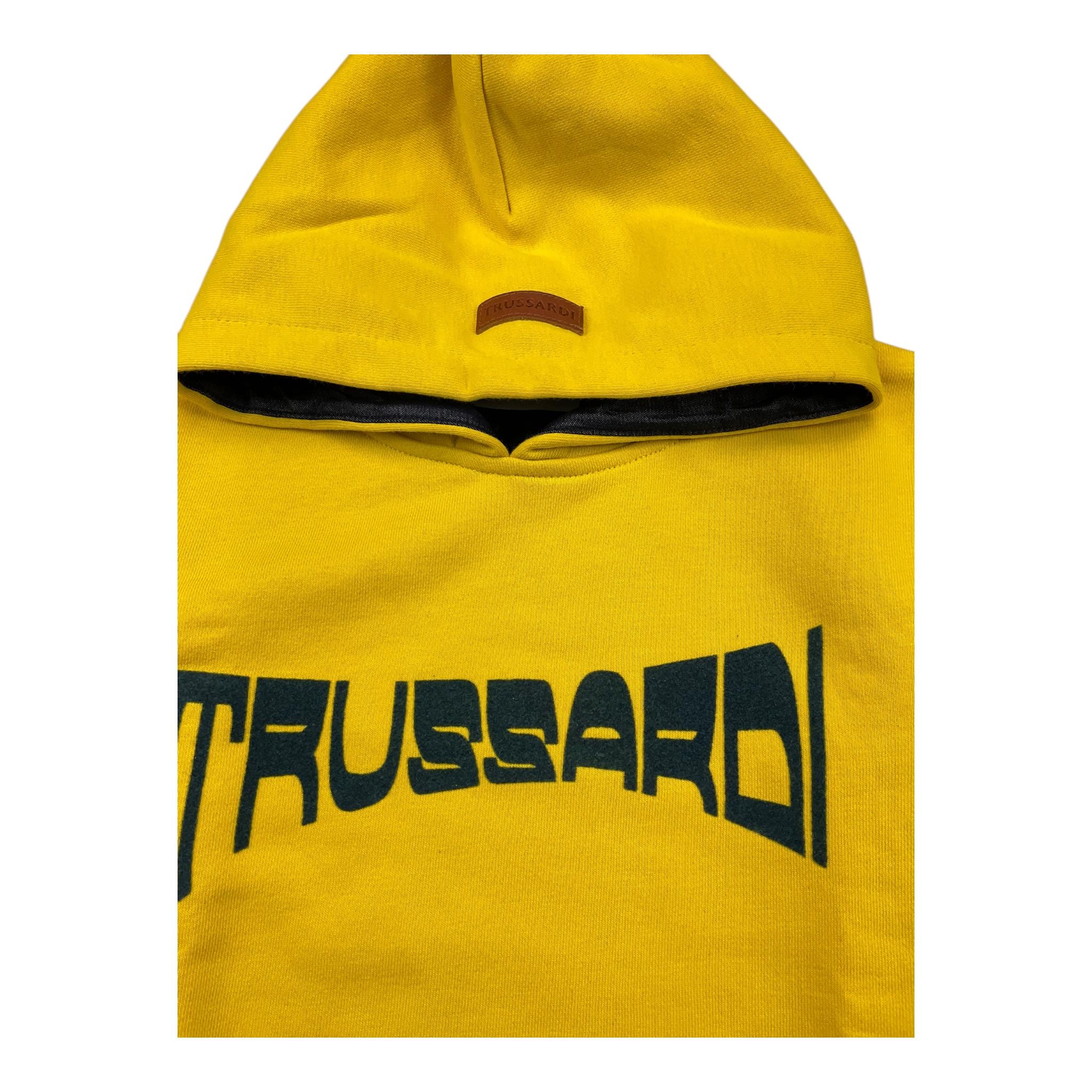 TRUSSARDI felpa chiusa con cappuccio tinta unita cn stampa Giallo per Bambino TIA24116FEJ GIALLO TRUSSARDI