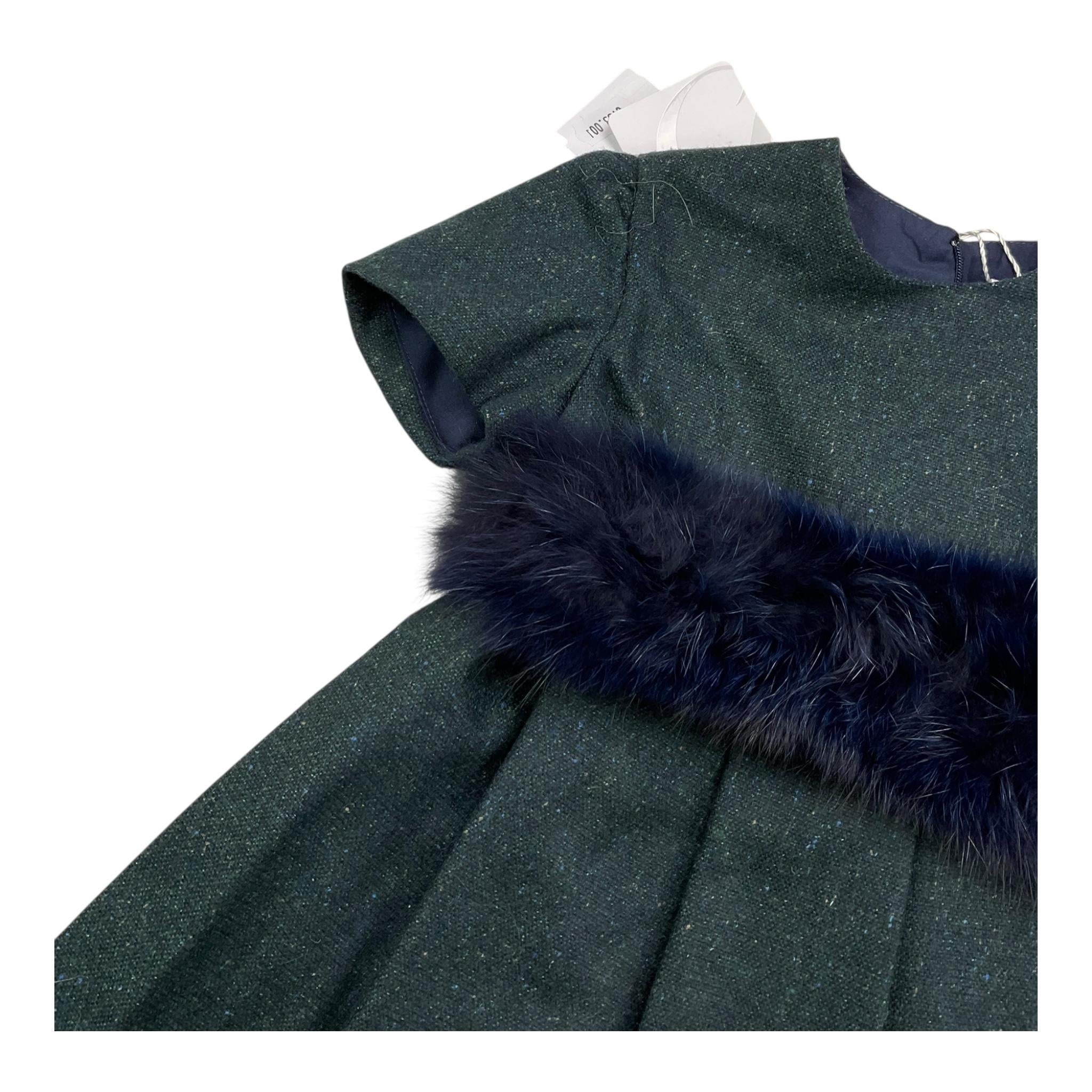 BARCELLINO abito mezza manica tinta unita con cinturino Verde per Neonata 115310 VERDE BARCELLINO