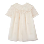 GUCCI abito mezza manica tinta unita cn ricami Avorio per Neonata 788036 AVORIO GUCCI
